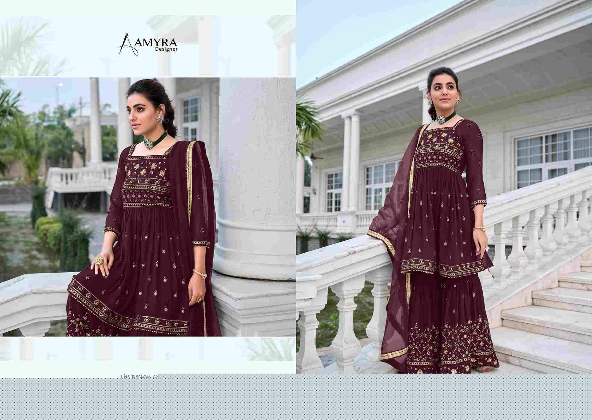 Angel By Amyra Designer 101 To 104 Series Beautiful Stylish Sharara Suits Fancy Colorful Casual Wear & Ethnic Wear & Ready To Wear Heavy Georgette Embroidered Dresses At Wholesale Price