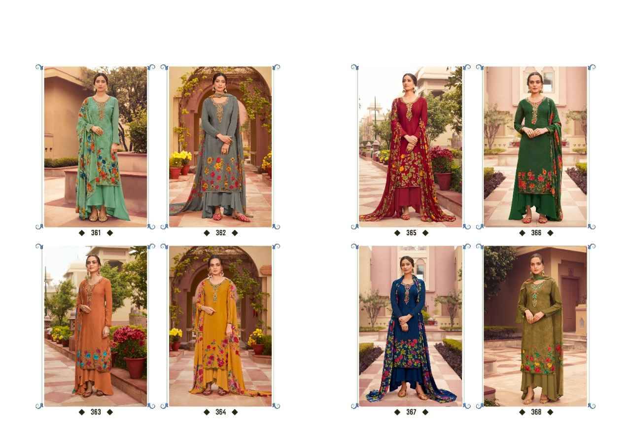 Silky Crape By Fashid Wholesale 361 To 368 Series Beautiful Stylish Festive Suits Fancy Colorful Casual Wear & Ethnic Wear & Ready To Wear Heavy Crepe Embroidered Dresses At Wholesale Price