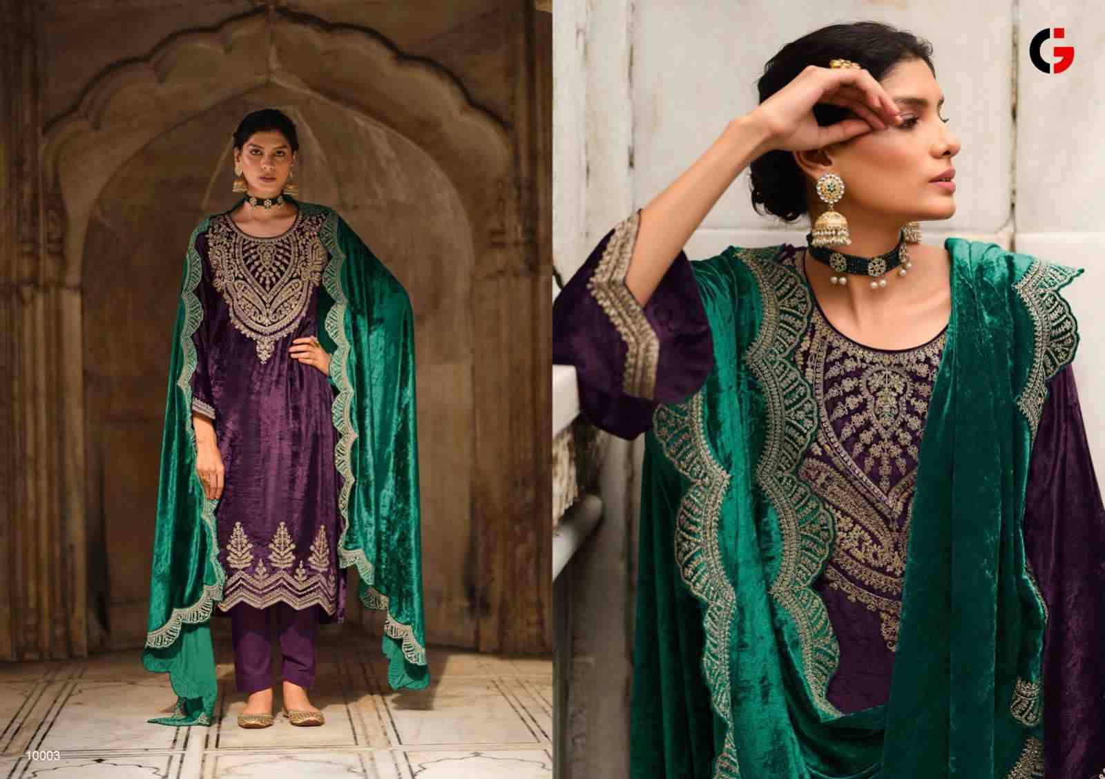 Mehfil E Ishq By Gull Jee 10001 To 10006 Series Beautiful Festive Suits Colorful Stylish Fancy Casual Wear & Ethnic Wear Viscose Velvet Embroidered Dresses At Wholesale Price