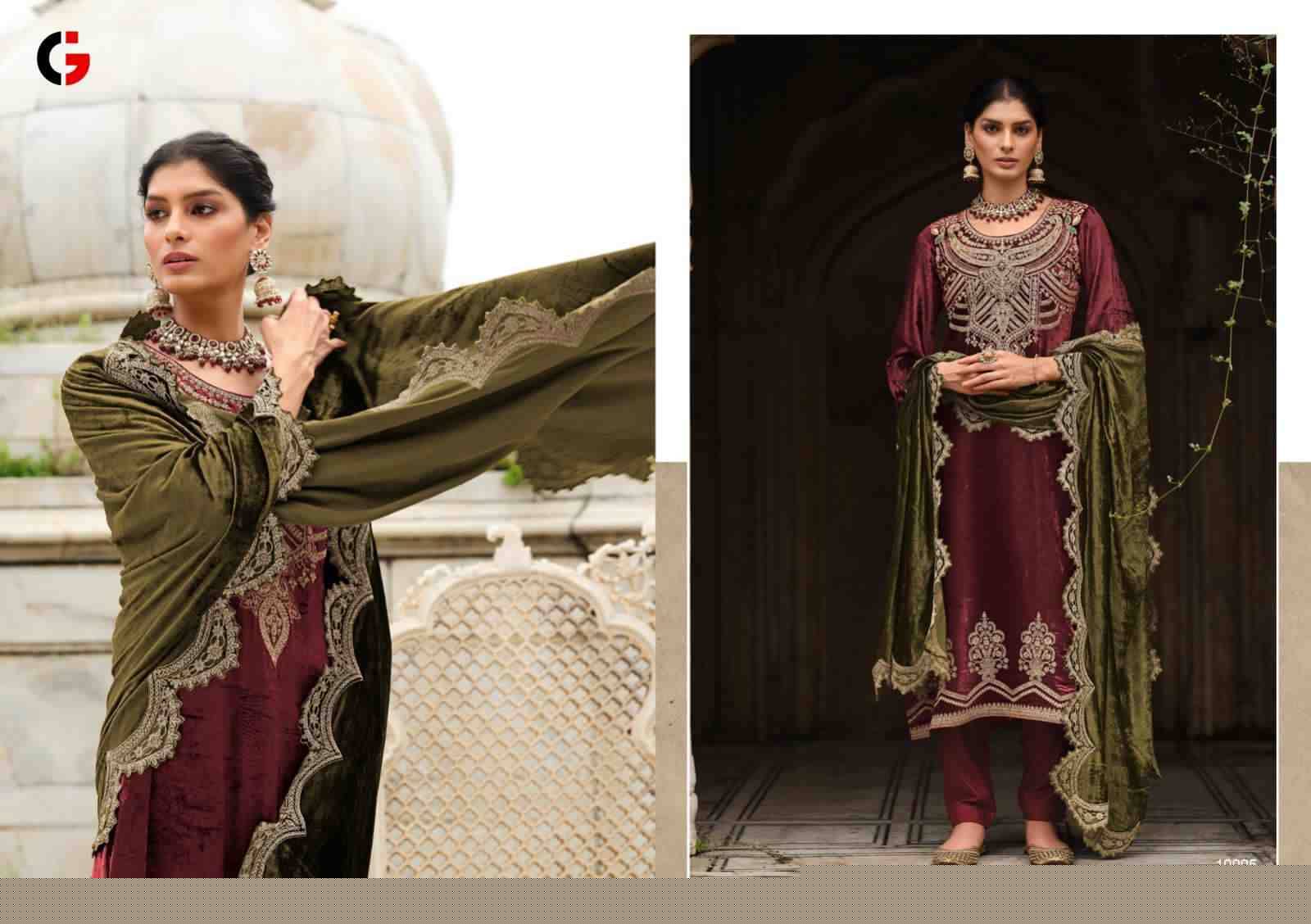 Mehfil E Ishq By Gull Jee 10001 To 10006 Series Beautiful Festive Suits Colorful Stylish Fancy Casual Wear & Ethnic Wear Viscose Velvet Embroidered Dresses At Wholesale Price