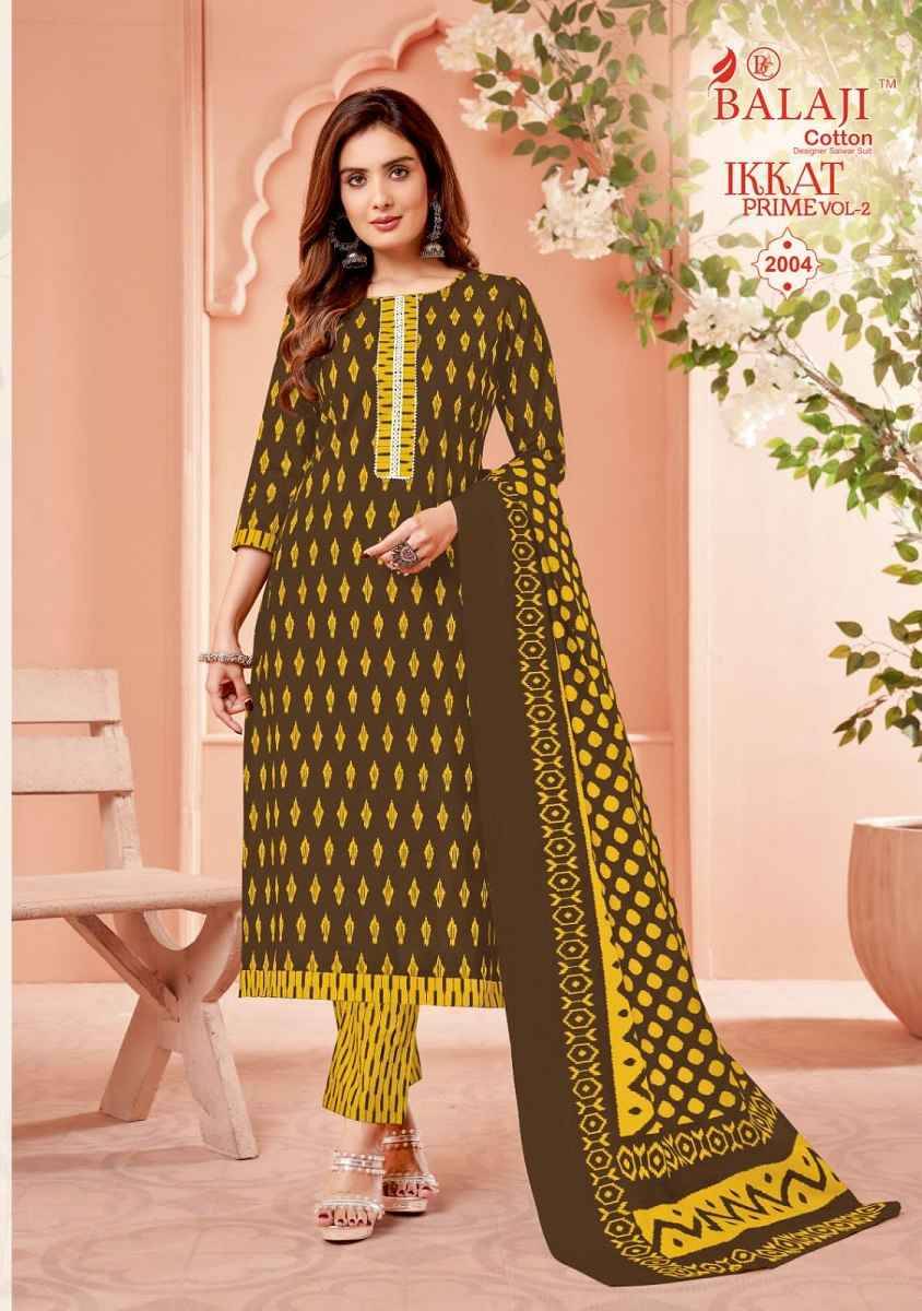 Ikkat Prime Vol-2 By Balaji Cotton 2001 To 2012 Series Beautiful Suits Colorful Stylish Fancy Casual Wear & Ethnic Wear Pure Cotton Print Dresses At Wholesale Price