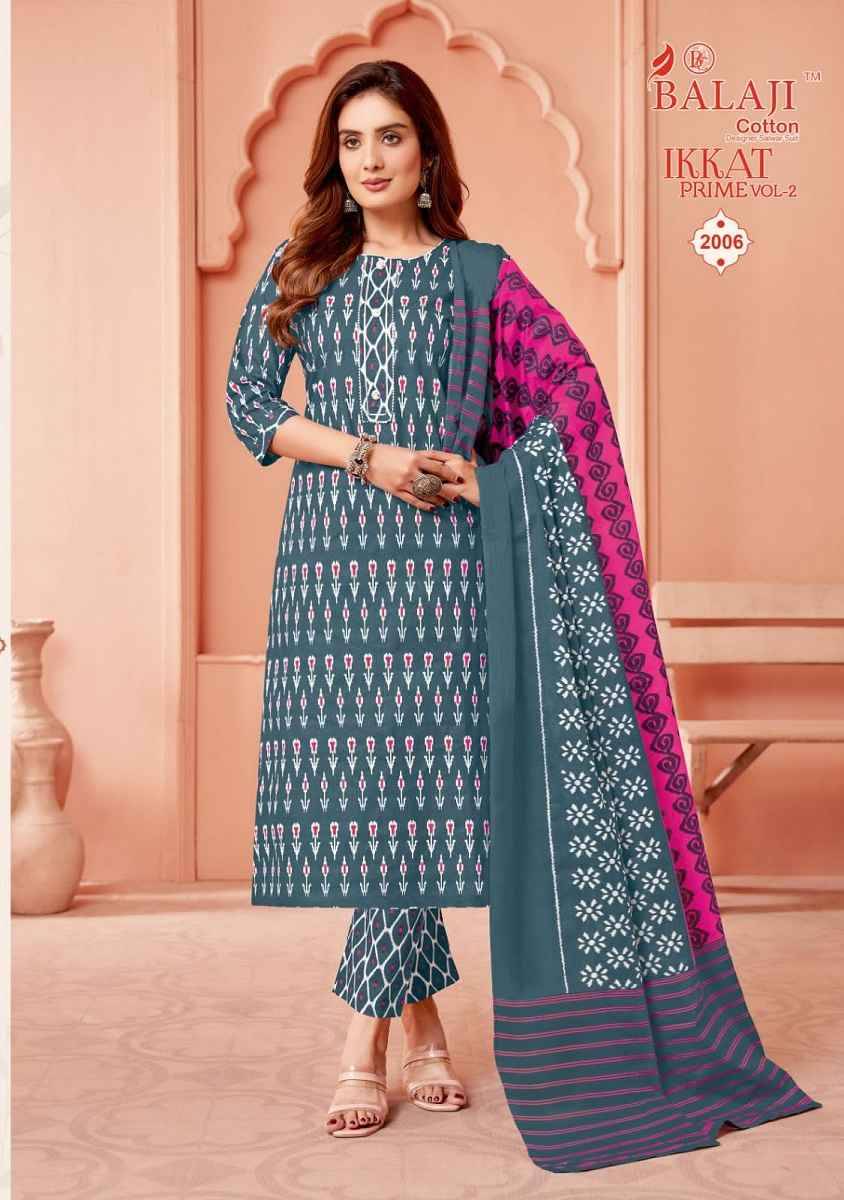 Ikkat Prime Vol-2 By Balaji Cotton 2001 To 2012 Series Beautiful Suits Colorful Stylish Fancy Casual Wear & Ethnic Wear Pure Cotton Print Dresses At Wholesale Price