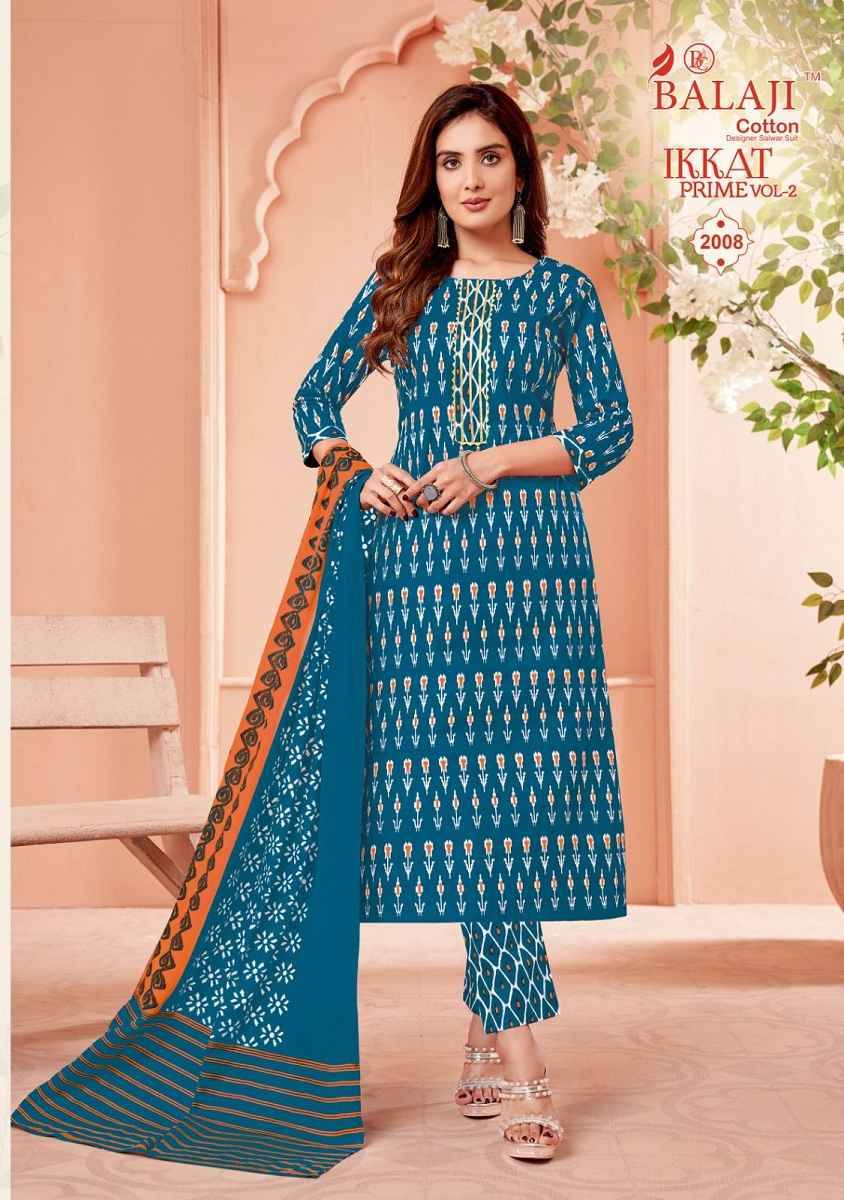 Ikkat Prime Vol-2 By Balaji Cotton 2001 To 2012 Series Beautiful Suits Colorful Stylish Fancy Casual Wear & Ethnic Wear Pure Cotton Print Dresses At Wholesale Price