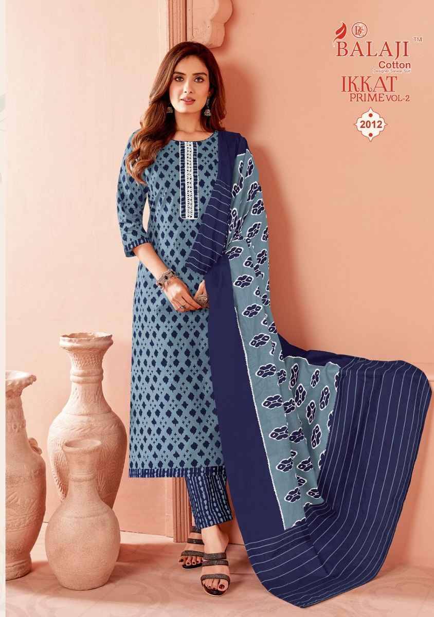 Ikkat Prime Vol-2 By Balaji Cotton 2001 To 2012 Series Beautiful Suits Colorful Stylish Fancy Casual Wear & Ethnic Wear Pure Cotton Print Dresses At Wholesale Price