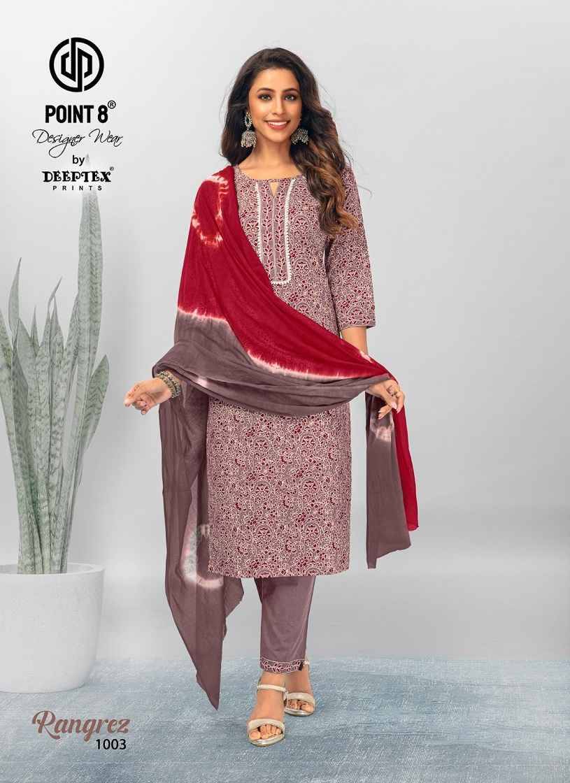 Rangrez Vol-1 By Deeptex Prints 1001 To 1010 Series Beautiful Suits Colorful Stylish Fancy Casual Wear & Ethnic Wear Pure Cotton Print Dresses At Wholesale Price