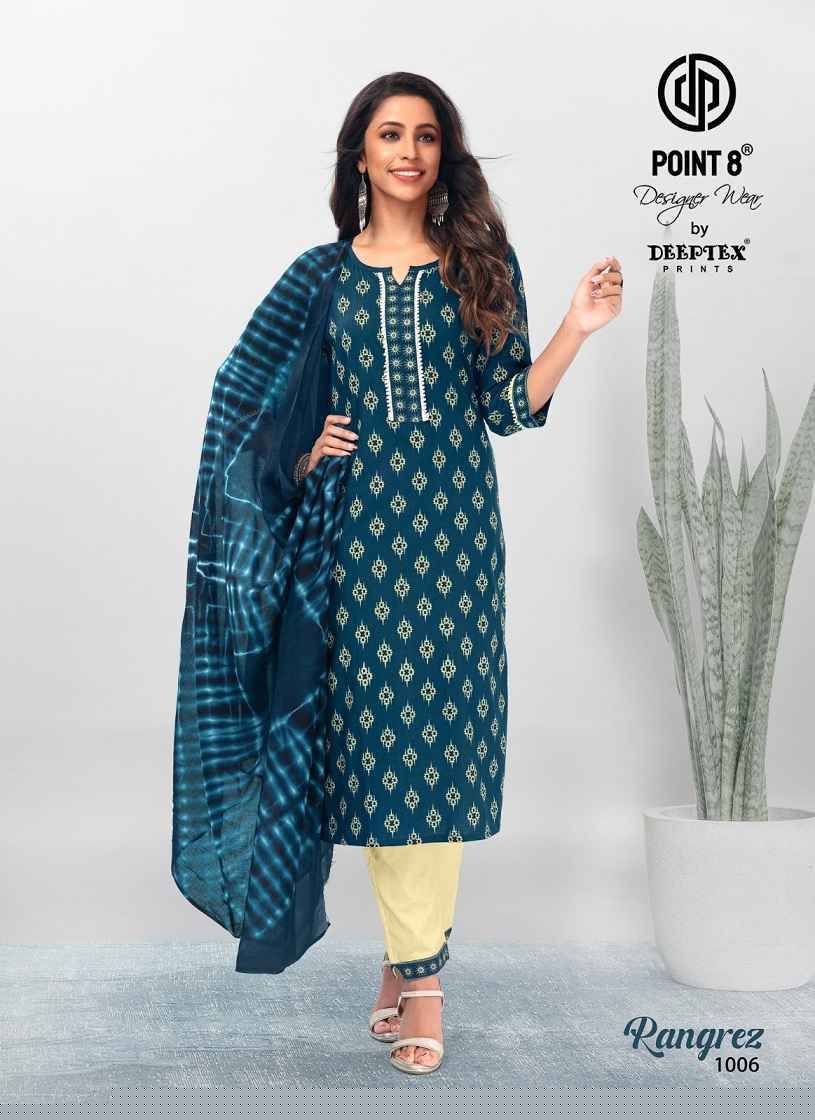 Rangrez Vol-1 By Deeptex Prints 1001 To 1010 Series Beautiful Suits Colorful Stylish Fancy Casual Wear & Ethnic Wear Pure Cotton Print Dresses At Wholesale Price