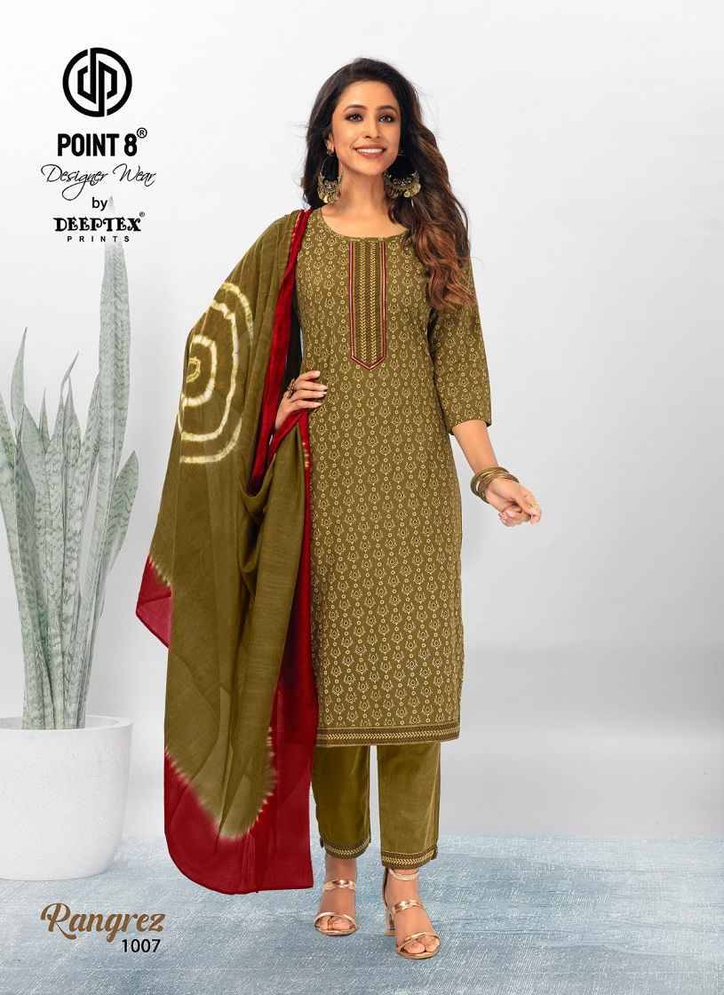Rangrez Vol-1 By Deeptex Prints 1001 To 1010 Series Beautiful Suits Colorful Stylish Fancy Casual Wear & Ethnic Wear Pure Cotton Print Dresses At Wholesale Price