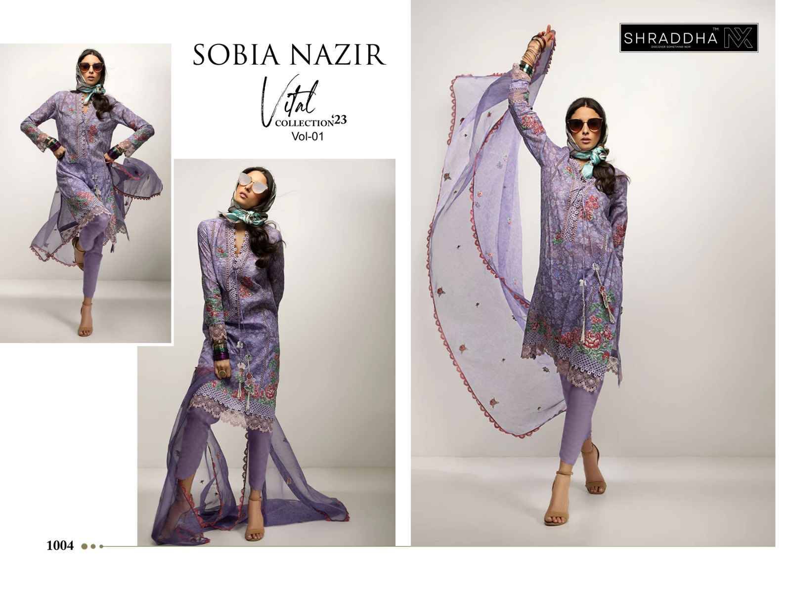 Sobia Nazir Vol-1 By Shraddha Nx 1001 To 1004 Series Beautiful Pakistani Suits Colorful Stylish Fancy Casual Wear & Ethnic Wear Lawn Cotton Print With Embroidered Dresses At Wholesale Price