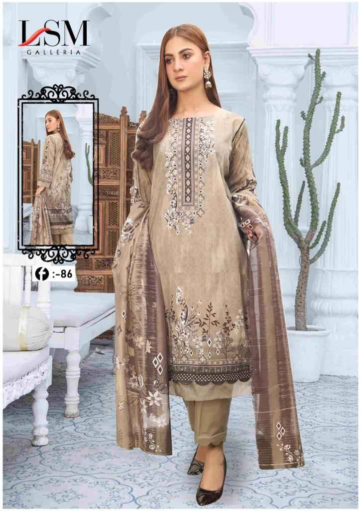 Firdous Queen Vol-8 By Lsm Galleria 81 To 86 Series Beautiful Pakistani Suits Stylish Fancy Colorful Casual Wear & Ethnic Wear Pure Lawn Dresses At Wholesale Price