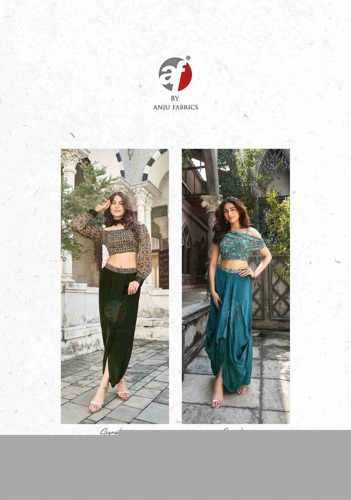 Signature By Anju Fabrics 7271 To 7274 Series Designer Stylish Fancy Colorful Beautiful Party Wear & Ethnic Wear Collection Pure Viscose Georgette Tops With Bottom At Wholesale Price