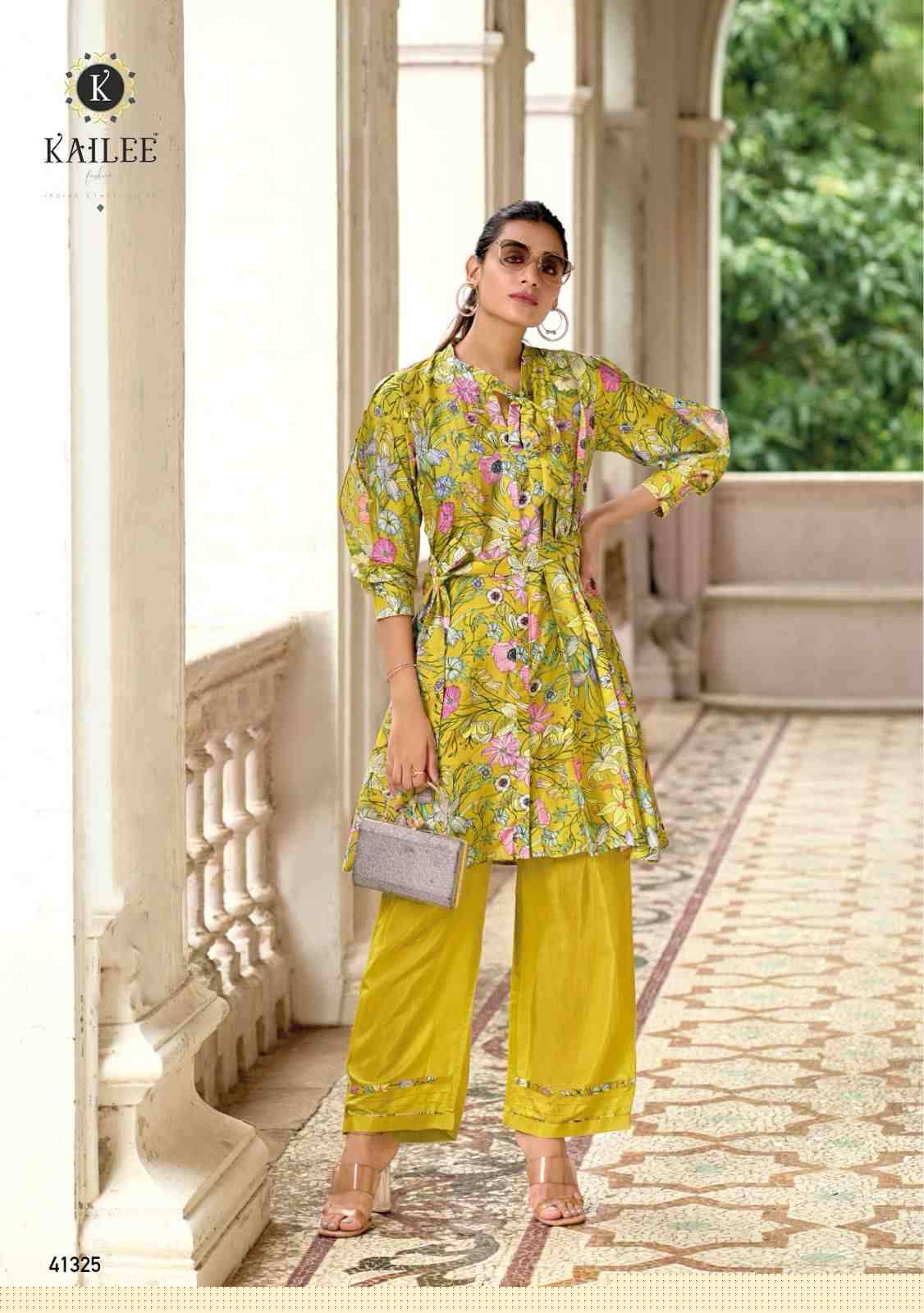 Eliza By Kailee 41321 To 41325 Series Designer Stylish Fancy Colorful Beautiful Party Wear & Ethnic Wear Collection Pure Viscose Muslin Silk Tops With Bottom At Wholesale Price