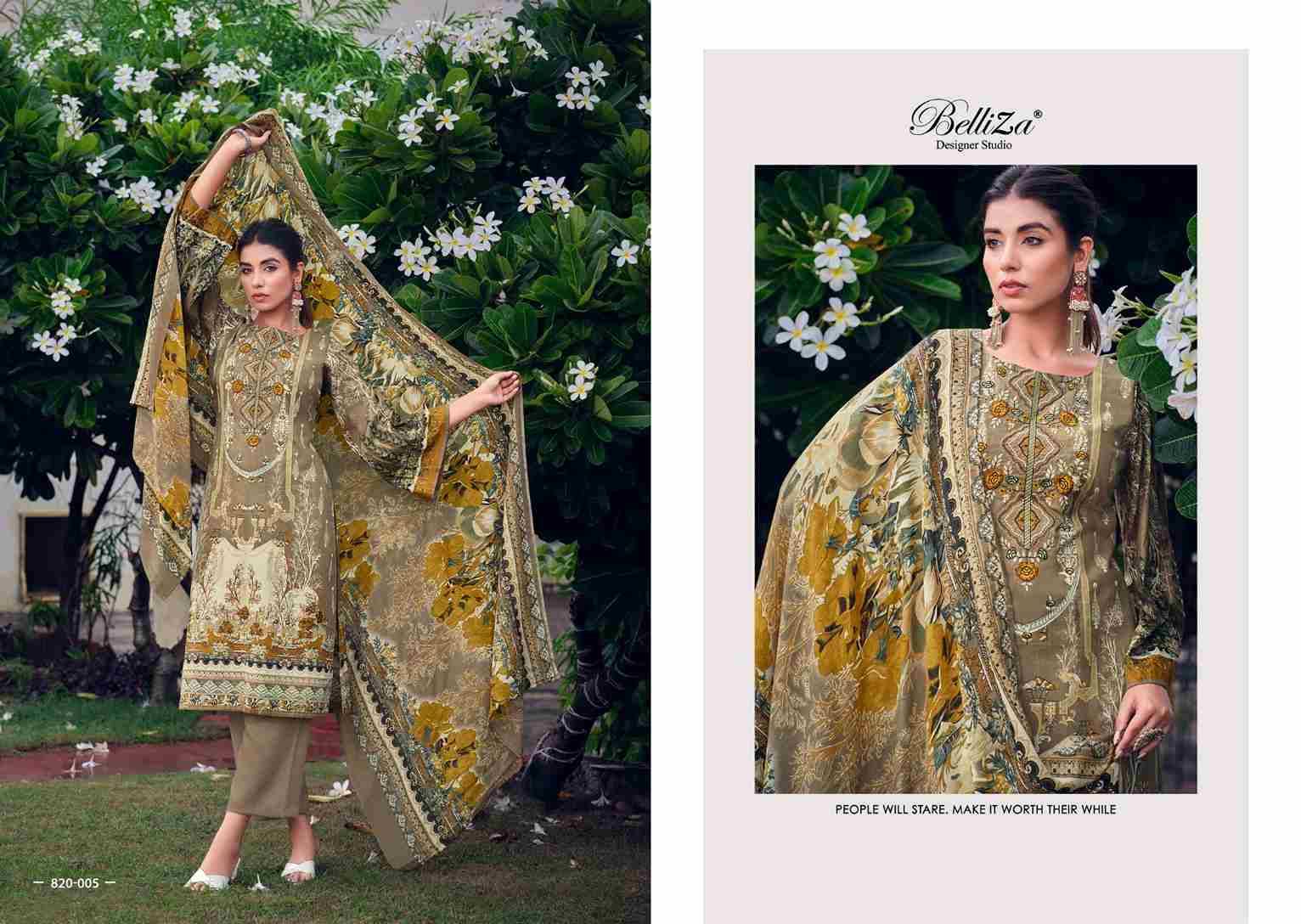 Naira Vol-13 Reloaded By Belliza 820-001 To 820-008 Series Beautiful Stylish Festive Suits Fancy Colorful Casual Wear & Ethnic Wear & Ready To Wear Pure Cotton Print With Work Dresses At Wholesale Price