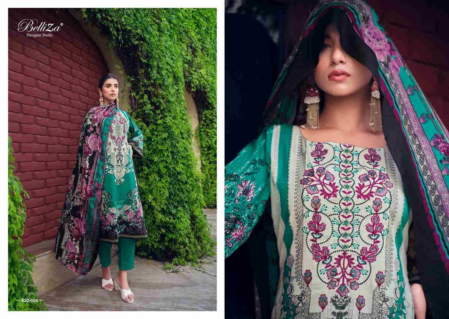 Naira Vol-13 Reloaded By Belliza 820-001 To 820-008 Series Beautiful Stylish Festive Suits Fancy Colorful Casual Wear & Ethnic Wear & Ready To Wear Pure Cotton Print With Work Dresses At Wholesale Price