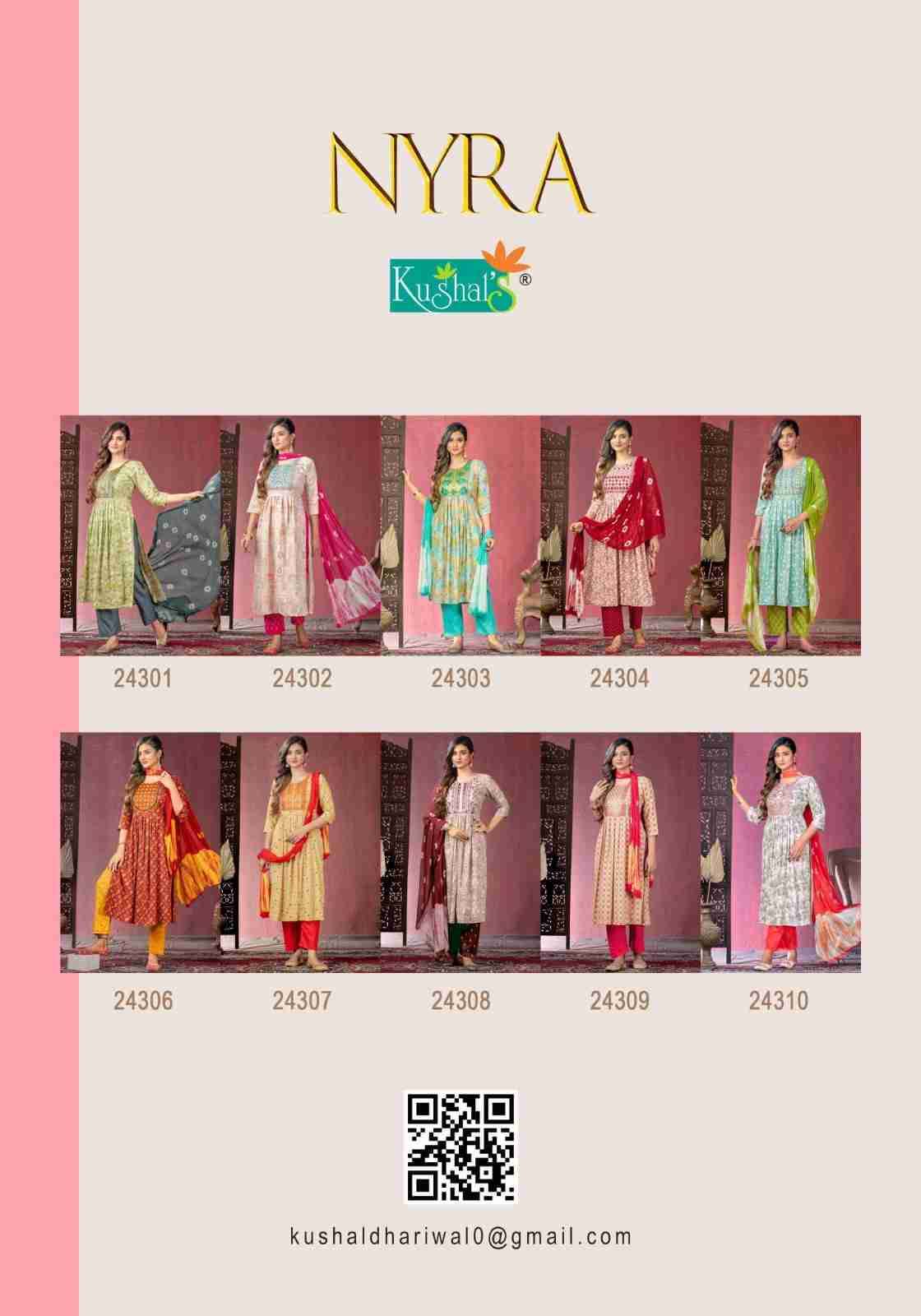 Nyra By Kushals 24301 To 24310 Series Designer Festive Suits Beautiful Stylish Fancy Colorful Party Wear & Occasional Wear Rayon Print Dresses At Wholesale Price