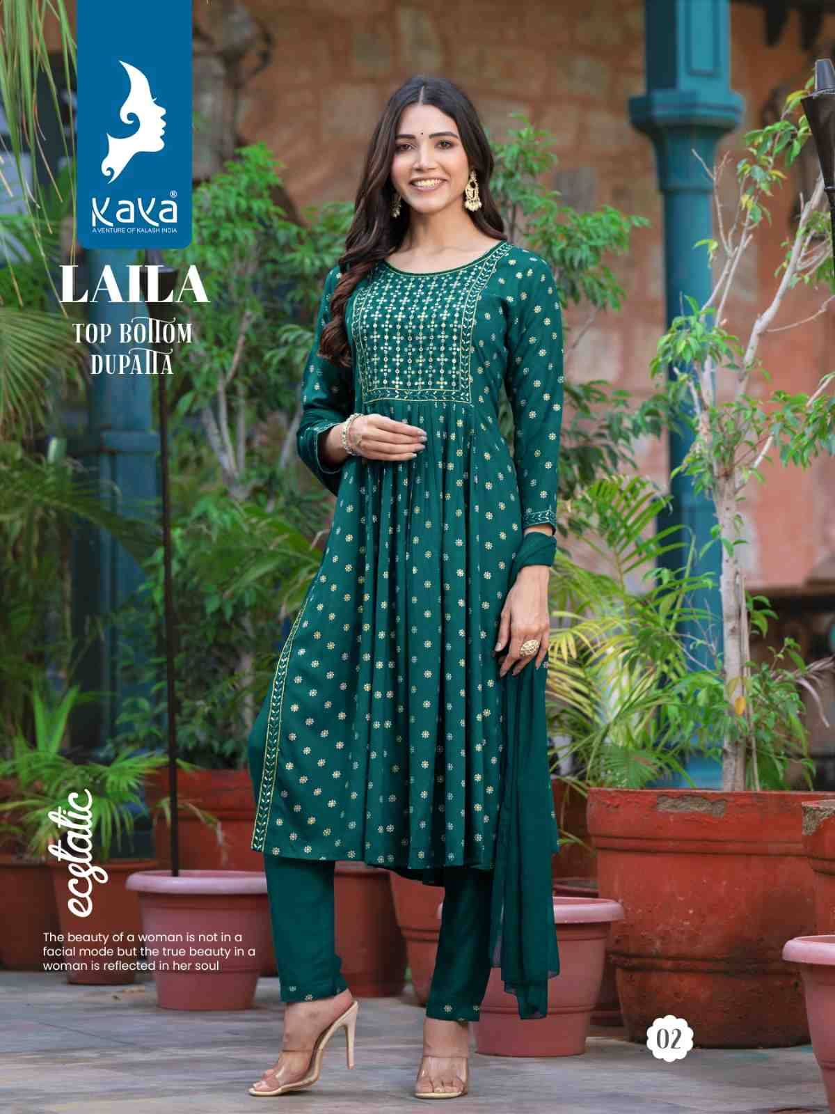 Laila By Kaya 01 To 08 Series Designer Festive Suits Beautiful Stylish Fancy Colorful Party Wear & Occasional Wear Rayon Print Dresses At Wholesale Price