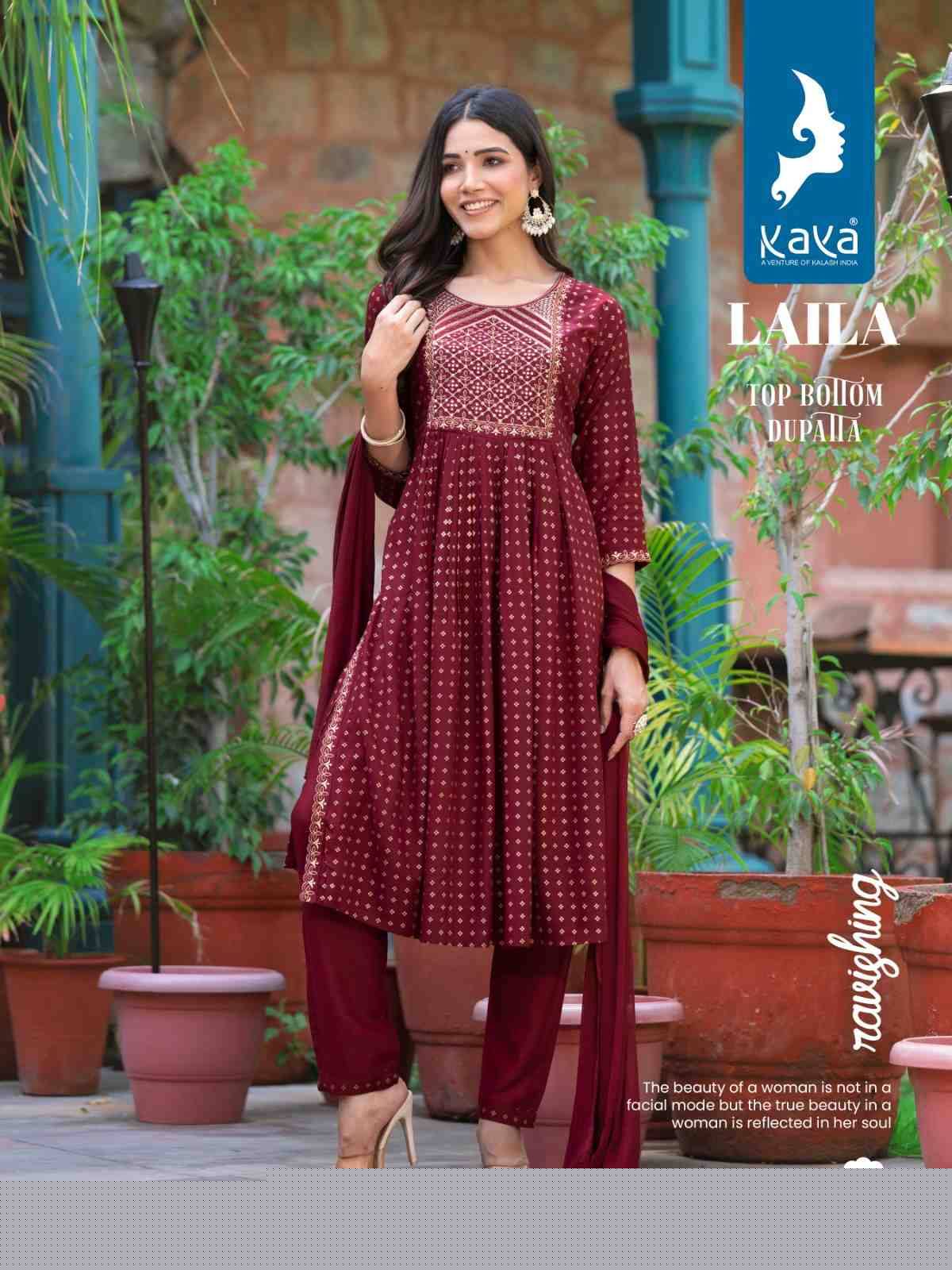 Laila By Kaya 01 To 08 Series Designer Festive Suits Beautiful Stylish Fancy Colorful Party Wear & Occasional Wear Rayon Print Dresses At Wholesale Price