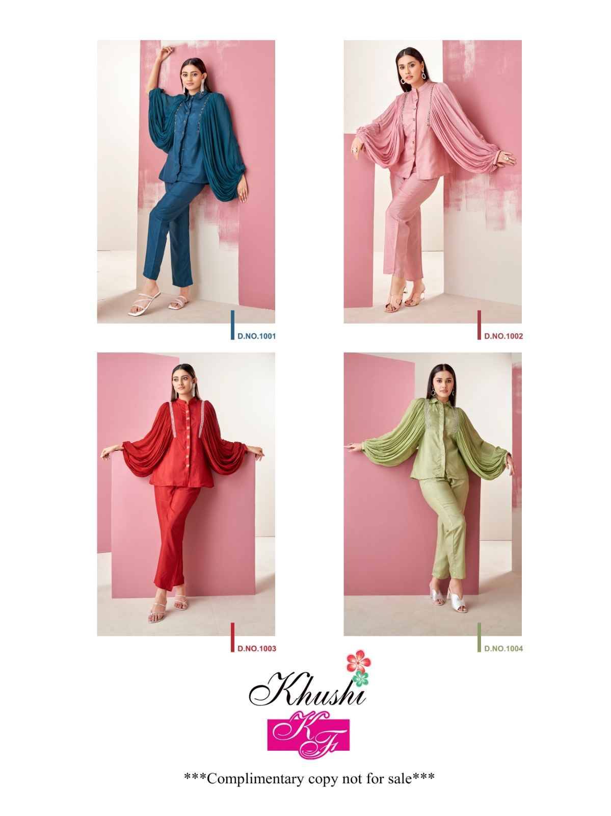 Heer By Khushi Fashion 1001 To 1004 Series Designer Stylish Fancy Colorful Beautiful Party Wear & Ethnic Wear Collection Silk Georgette Co-Ord At Wholesale Price
