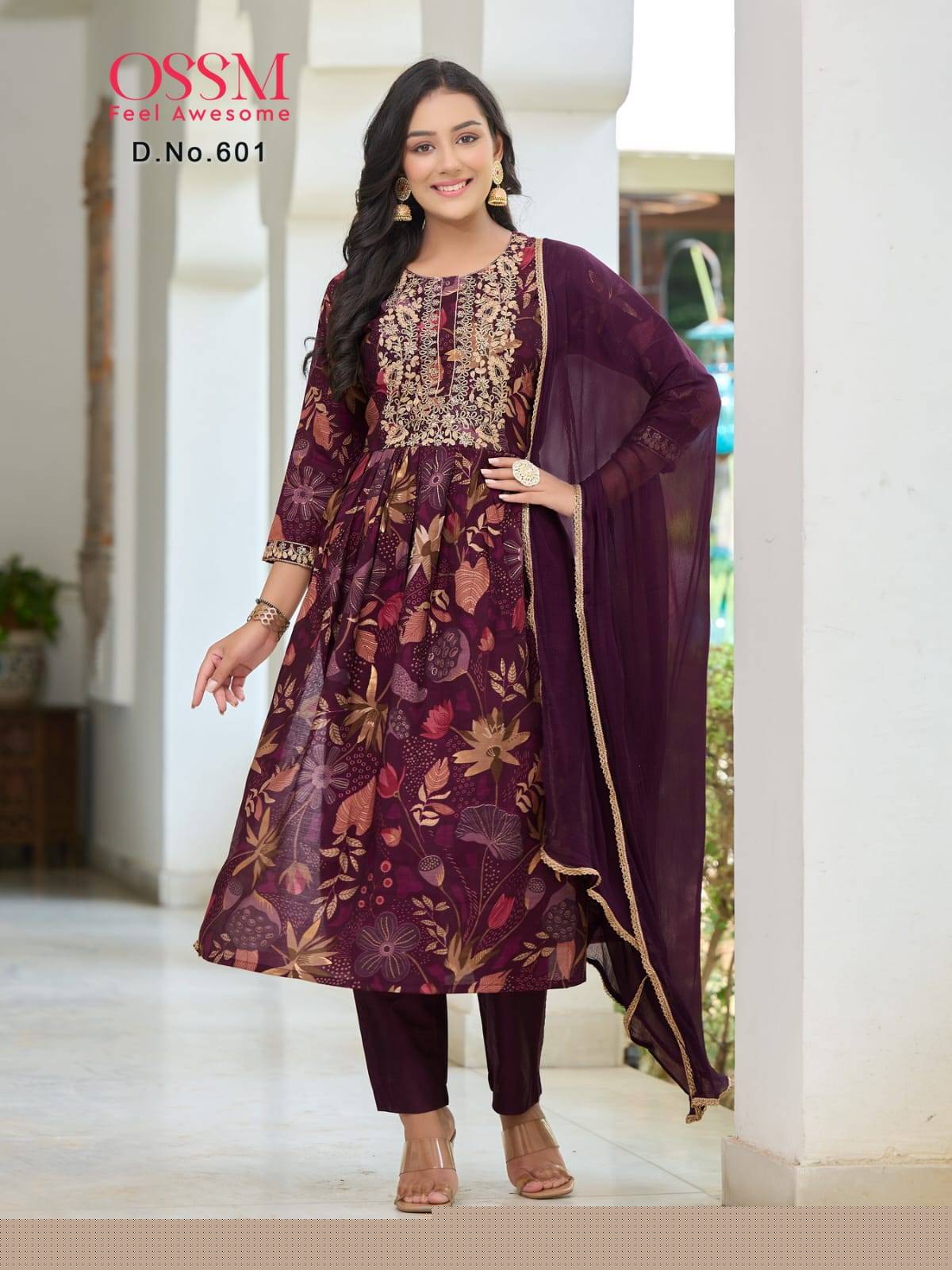 Mannat Vol-6 By Ossm 601 To 606 Series Designer Festive Suits Beautiful Stylish Fancy Colorful Party Wear & Occasional Wear Modal Chanderi Embroidery Dresses At Wholesale Price