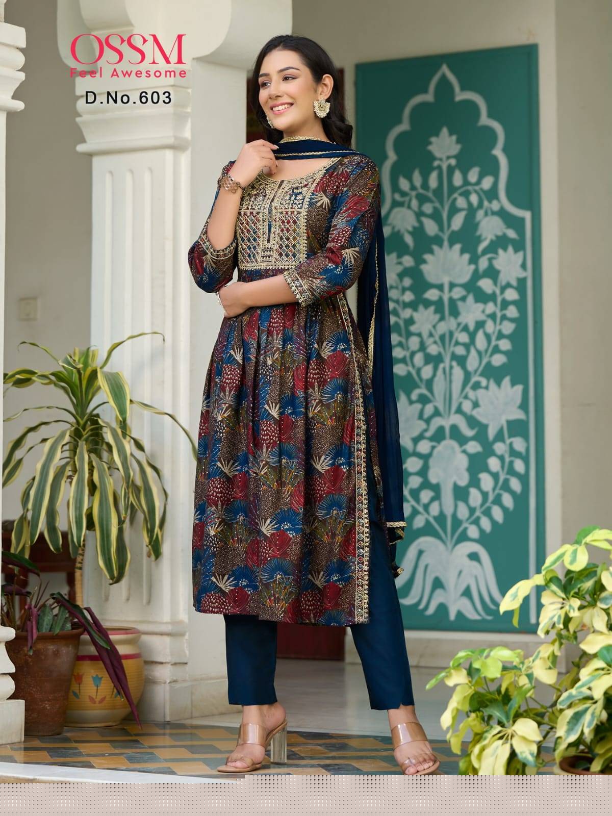 Mannat Vol-6 By Ossm 601 To 606 Series Designer Festive Suits Beautiful Stylish Fancy Colorful Party Wear & Occasional Wear Modal Chanderi Embroidery Dresses At Wholesale Price