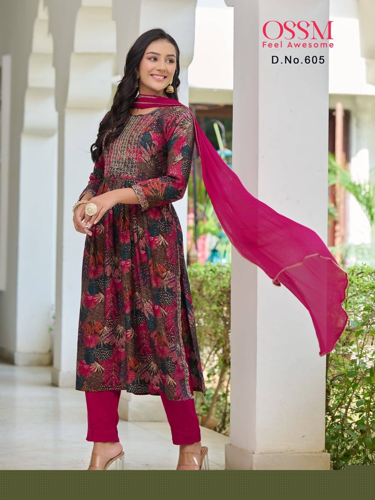 Mannat Vol-6 By Ossm 601 To 606 Series Designer Festive Suits Beautiful Stylish Fancy Colorful Party Wear & Occasional Wear Modal Chanderi Embroidery Dresses At Wholesale Price