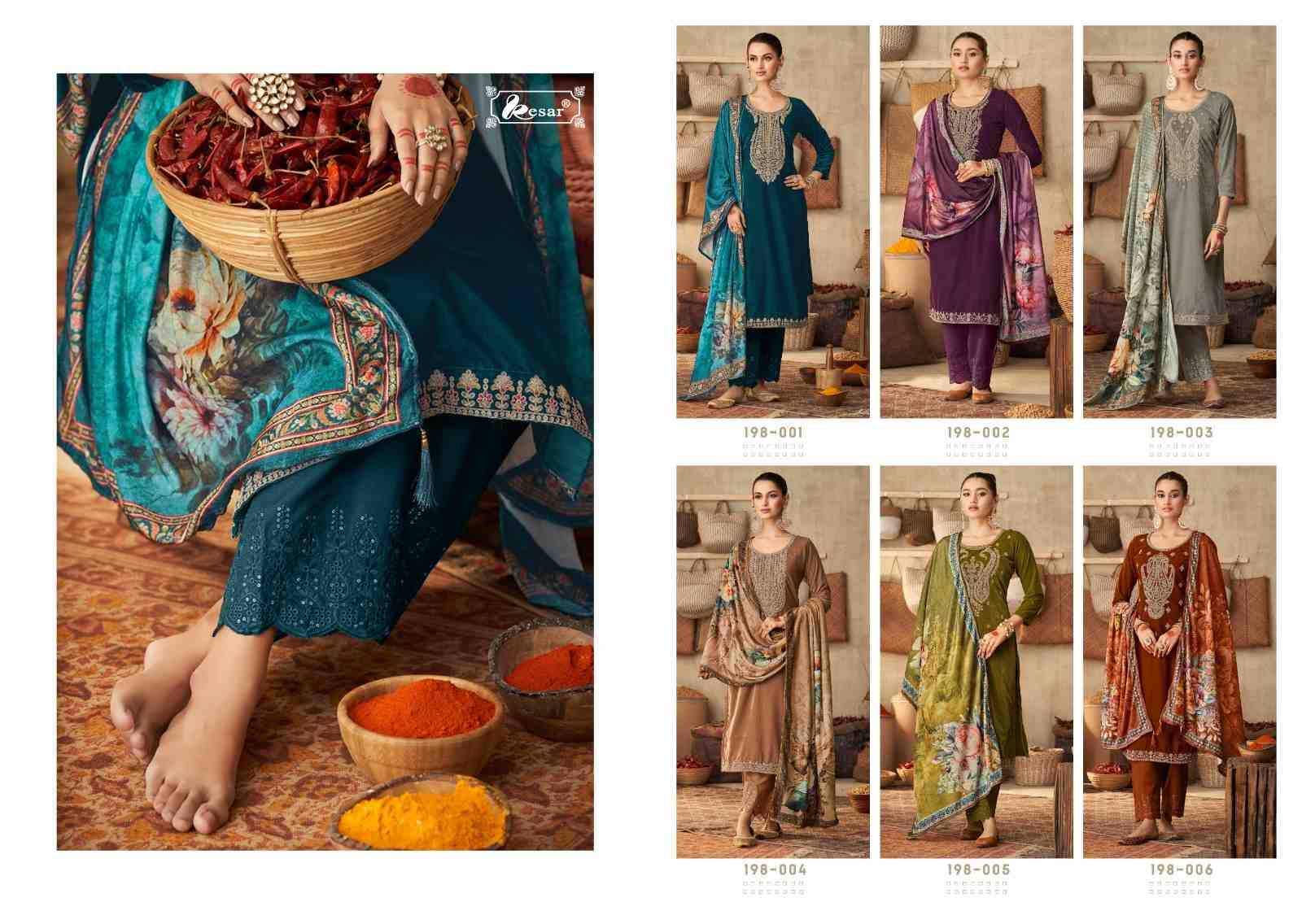 Daira By Kesar 198-001 To 198-006 Series Beautiful Stylish Festive Suits Fancy Colorful Casual Wear & Ethnic Wear & Ready To Wear Pure Velvet Print With Work Dresses At Wholesale Price