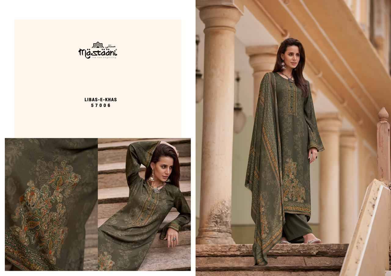 Libas-E-Khas By Mastaani 57001 To 57006 Series Beautiful Stylish Festive Suits Fancy Colorful Casual Wear & Ethnic Wear & Ready To Wear Pure Viscose Pashmina Print With Work Dresses At Wholesale Price
