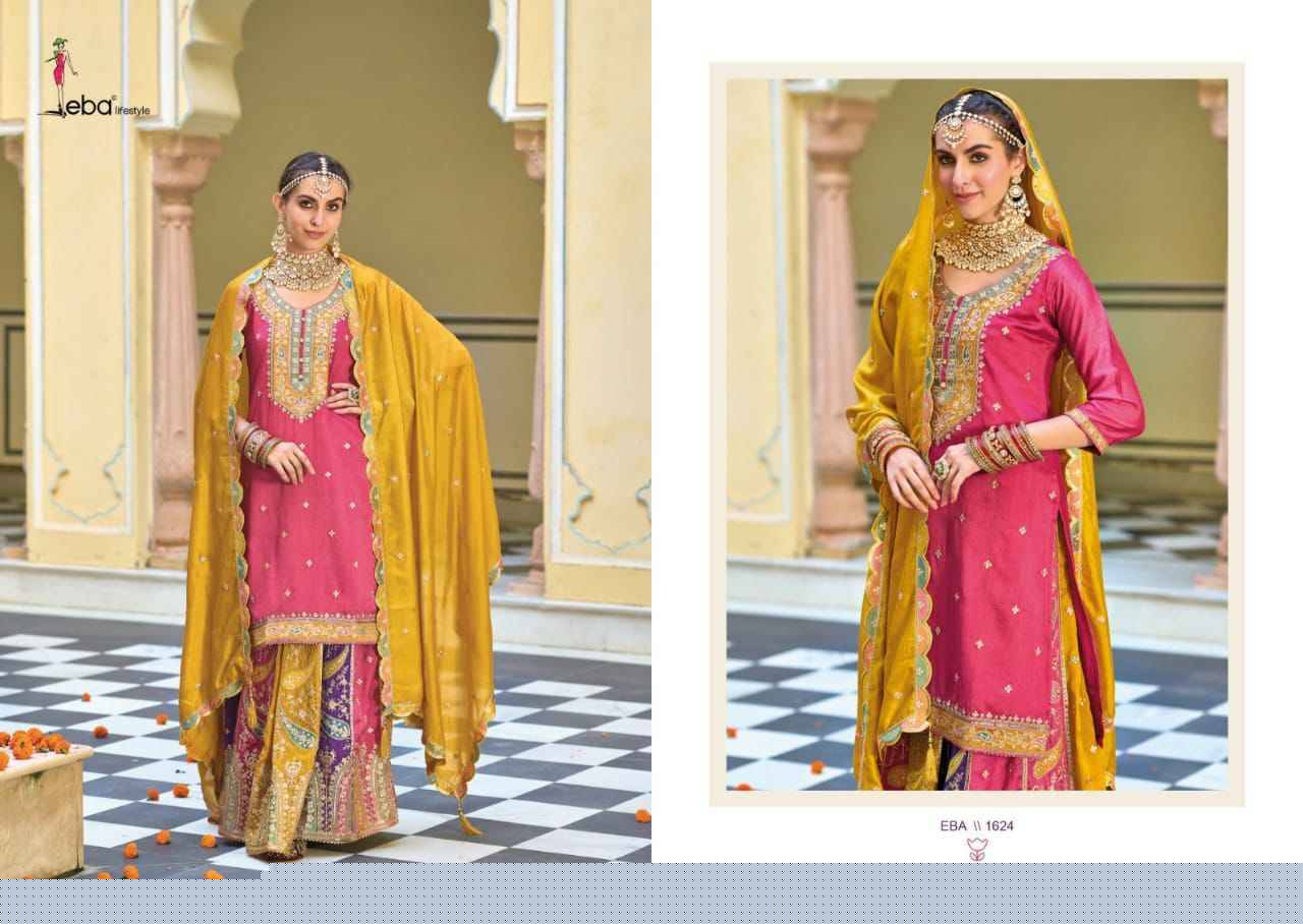 Safroon Vol-3 By Eba Lifestyle 1624 To 1625 Series Beautiful Festive Suits Colorful Stylish Fancy Casual Wear & Ethnic Wear Silk Embroidery Dresses At Wholesale Price