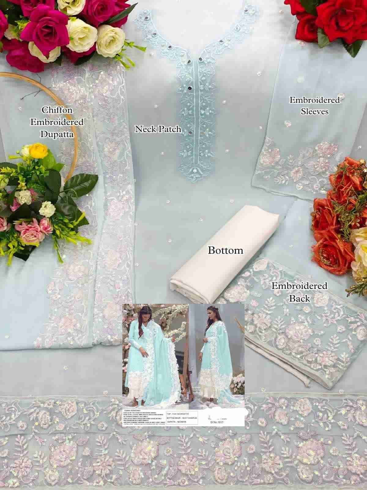 Rose Tex 1015 Colours By Rose Tex 1015-A To 1015-D Series Beautiful Stylish Suits Fancy Colorful Casual Wear & Ethnic Wear & Ready To Wear Heavy Faux Georgette Dresses At Wholesale Price