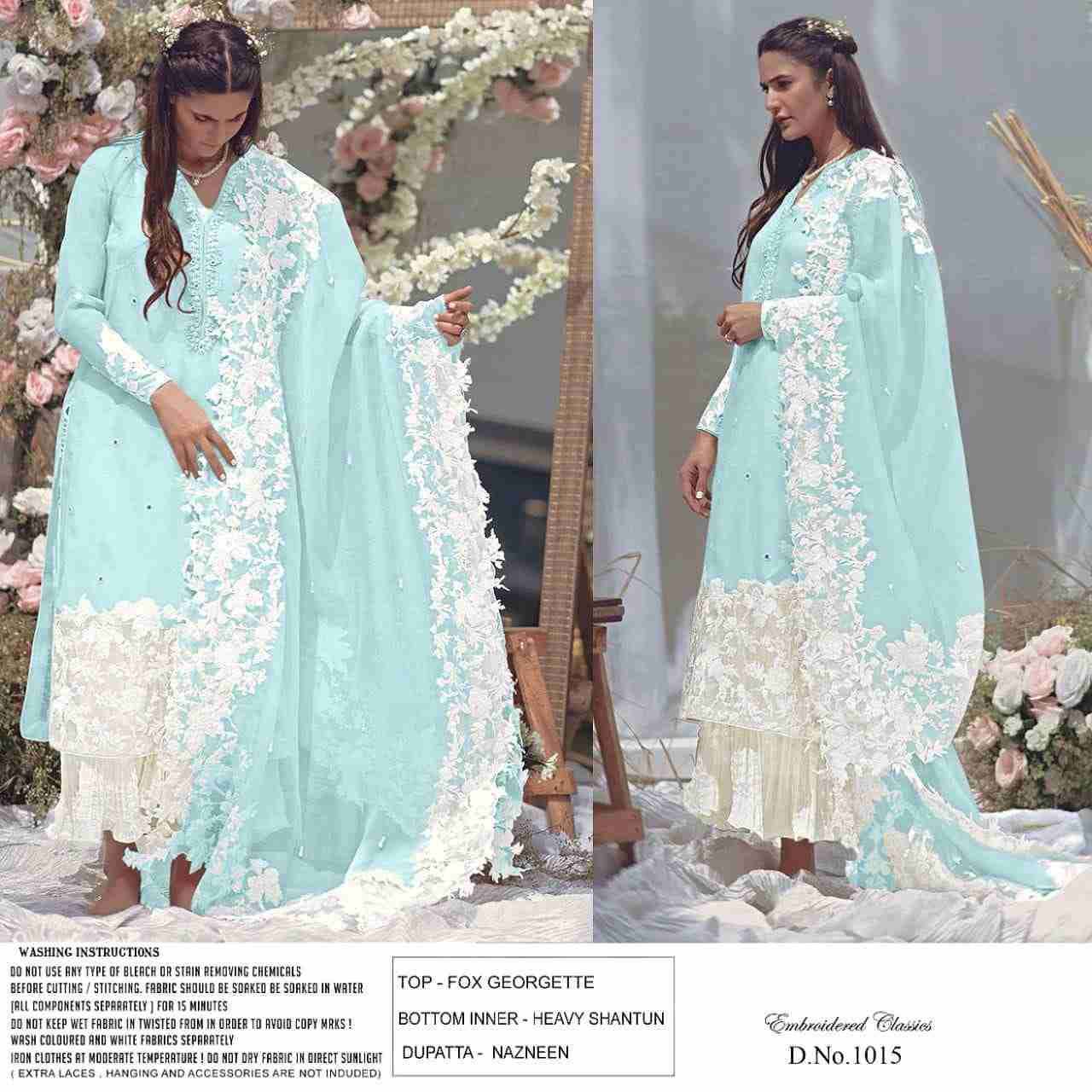 Rose Tex 1015 Colours By Rose Tex 1015-A To 1015-D Series Beautiful Stylish Suits Fancy Colorful Casual Wear & Ethnic Wear & Ready To Wear Heavy Faux Georgette Dresses At Wholesale Price