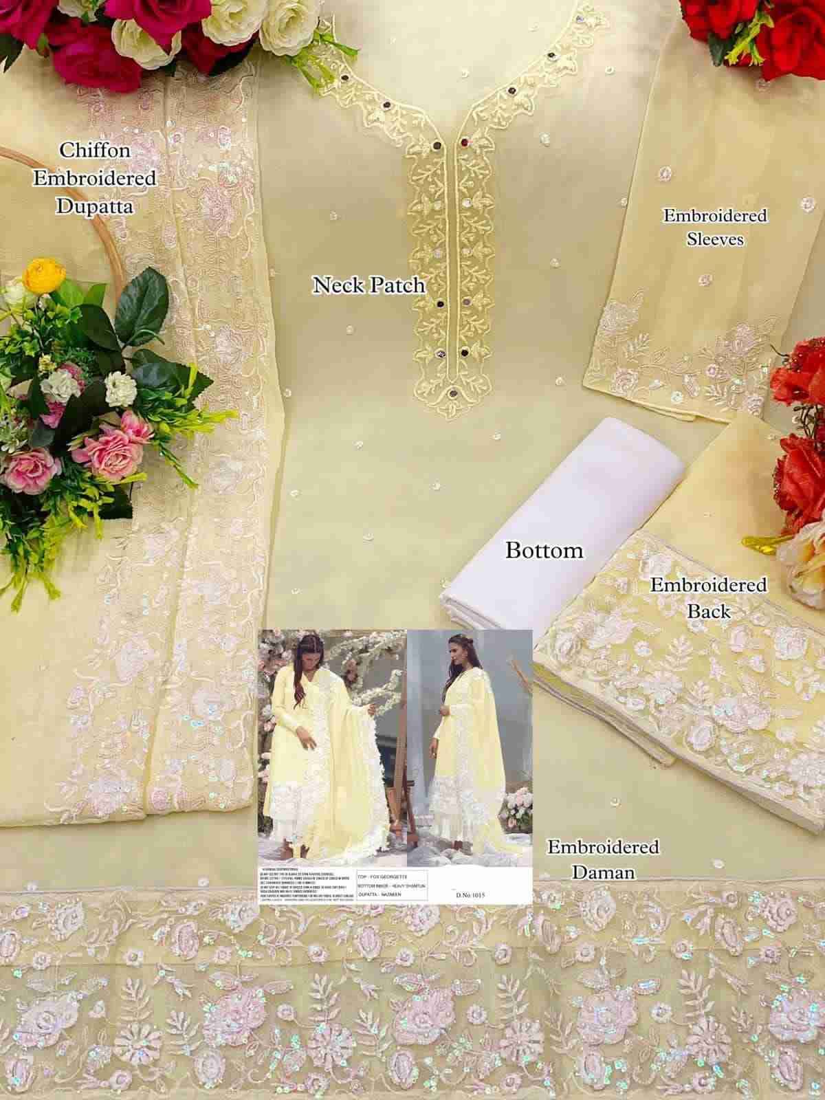 Rose Tex 1015 Colours By Rose Tex 1015-A To 1015-D Series Beautiful Stylish Suits Fancy Colorful Casual Wear & Ethnic Wear & Ready To Wear Heavy Faux Georgette Dresses At Wholesale Price