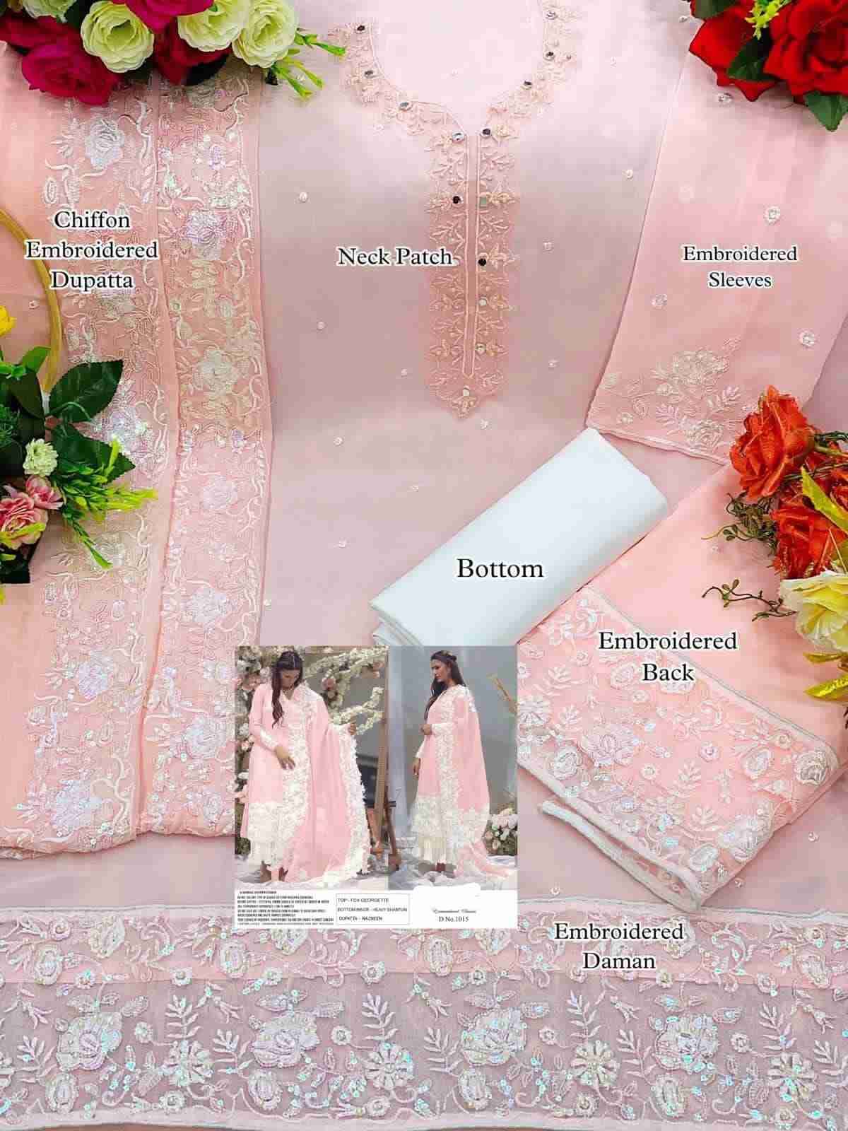 Rose Tex 1015 Colours By Rose Tex 1015-A To 1015-D Series Beautiful Stylish Suits Fancy Colorful Casual Wear & Ethnic Wear & Ready To Wear Heavy Faux Georgette Dresses At Wholesale Price