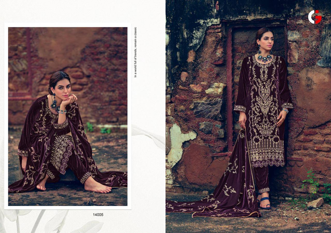 Maria.B By Gull Jee 14001 To 14006 Series Designer Suits Beautiful Stylish Fancy Colorful Party Wear & Occasional Wear Velvet With Embroidery Dresses At Wholesale Price