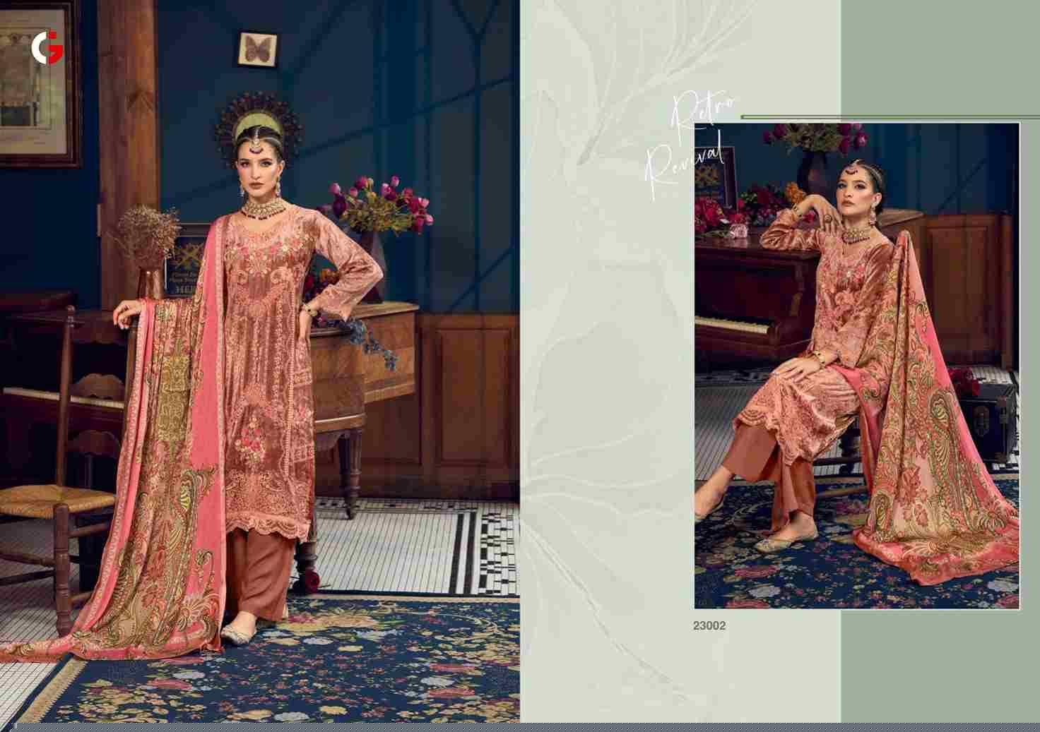 Pehrans By Gull Jee 23001 To 23006 Series Designer Suits Beautiful Stylish Fancy Colorful Party Wear & Occasional Wear Velvet With Embroidery Dresses At Wholesale Price