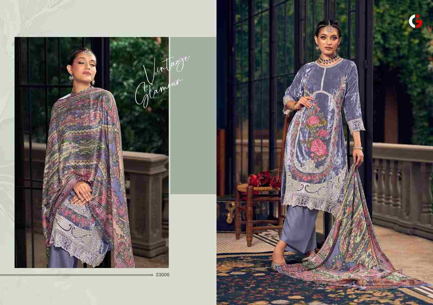 Pehrans By Gull Jee 23001 To 23006 Series Designer Suits Beautiful Stylish Fancy Colorful Party Wear & Occasional Wear Velvet With Embroidery Dresses At Wholesale Price