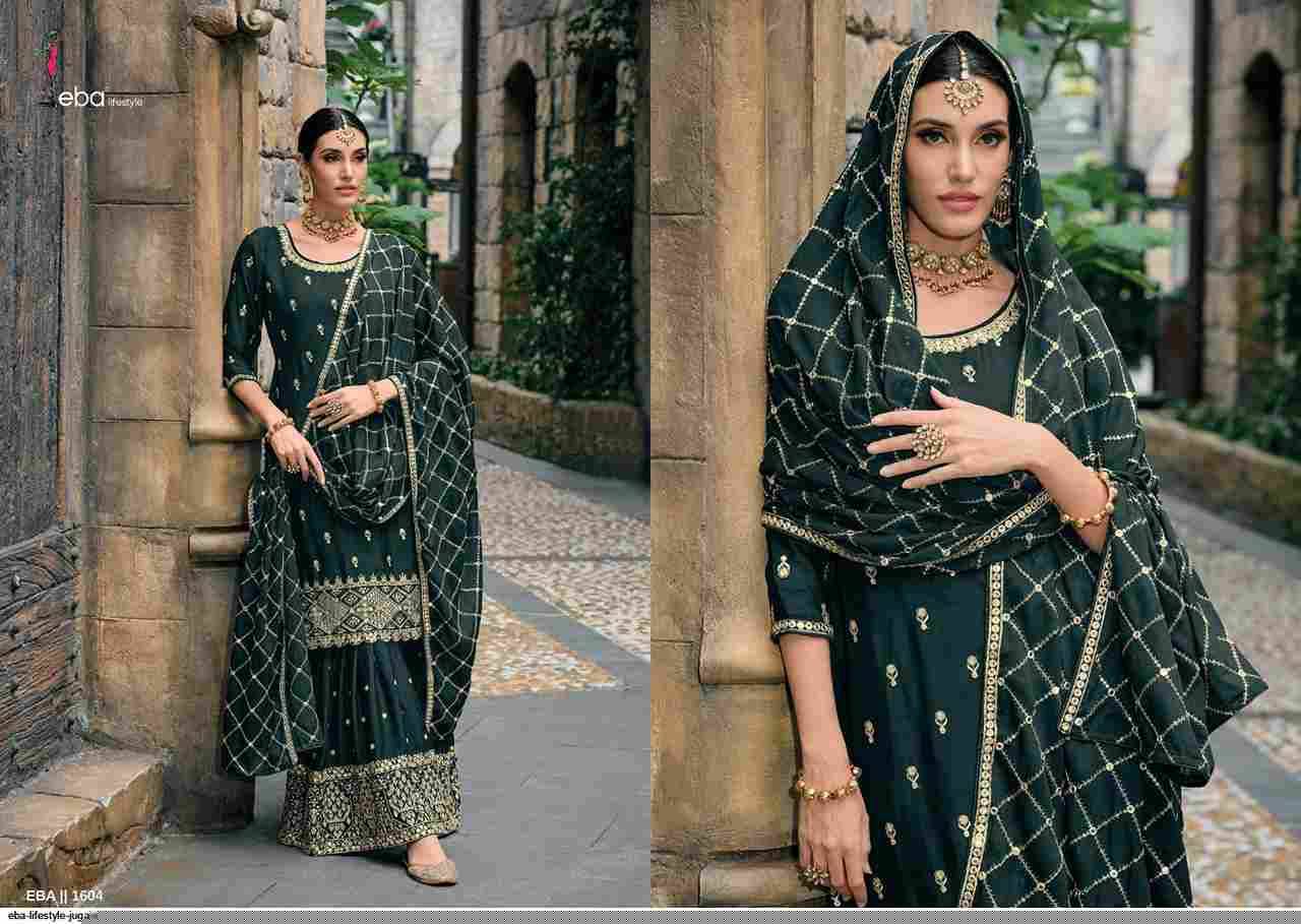 Jugani By Eba Lifestyle 1604 To 1606 Series Beautiful Sharara Suits Colorful Stylish Fancy Casual Wear & Ethnic Wear Chinnon Dresses At Wholesale Price