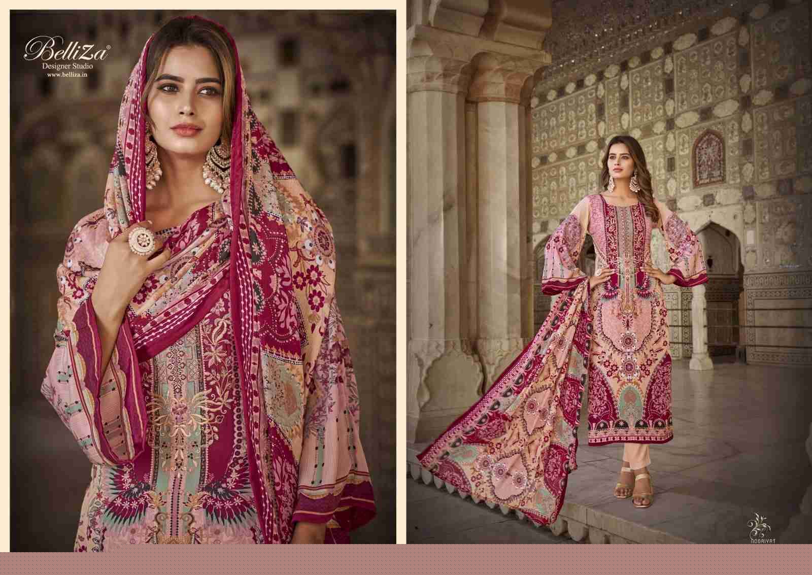 Nooriyat By Belliza 822-001 To 822-008 Series Beautiful Festive Suits Stylish Fancy Colorful Party Wear & Occasional Wear Pure Crepe Dresses At Wholesale Price