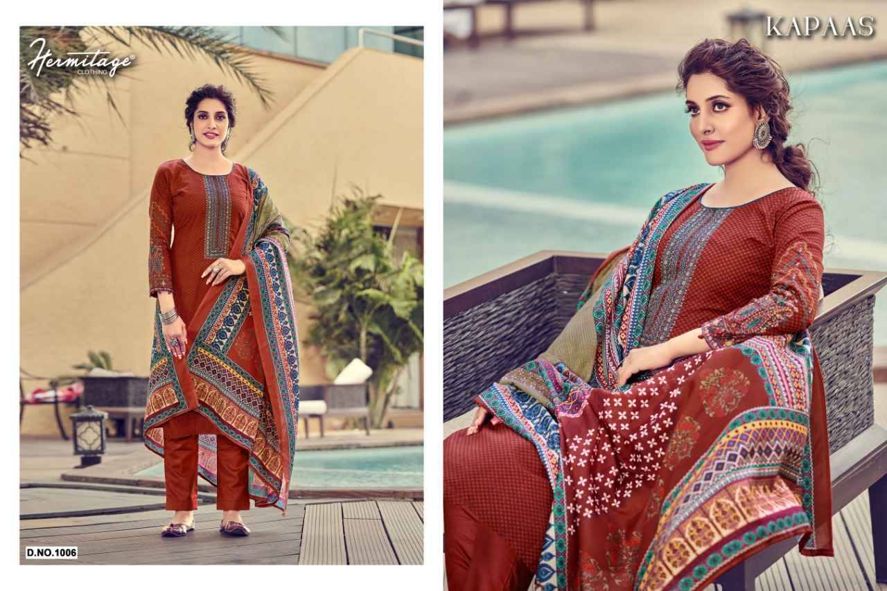 Kapaas By Hermitage 1001 To 1008 Series Beautiful Festive Suits Stylish Fancy Colorful Party Wear & Occasional Wear Pure Lawn Cotton Dresses At Wholesale Price
