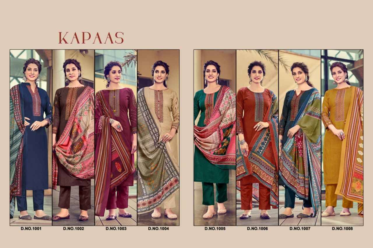 Kapaas By Hermitage 1001 To 1008 Series Beautiful Festive Suits Stylish Fancy Colorful Party Wear & Occasional Wear Pure Lawn Cotton Dresses At Wholesale Price