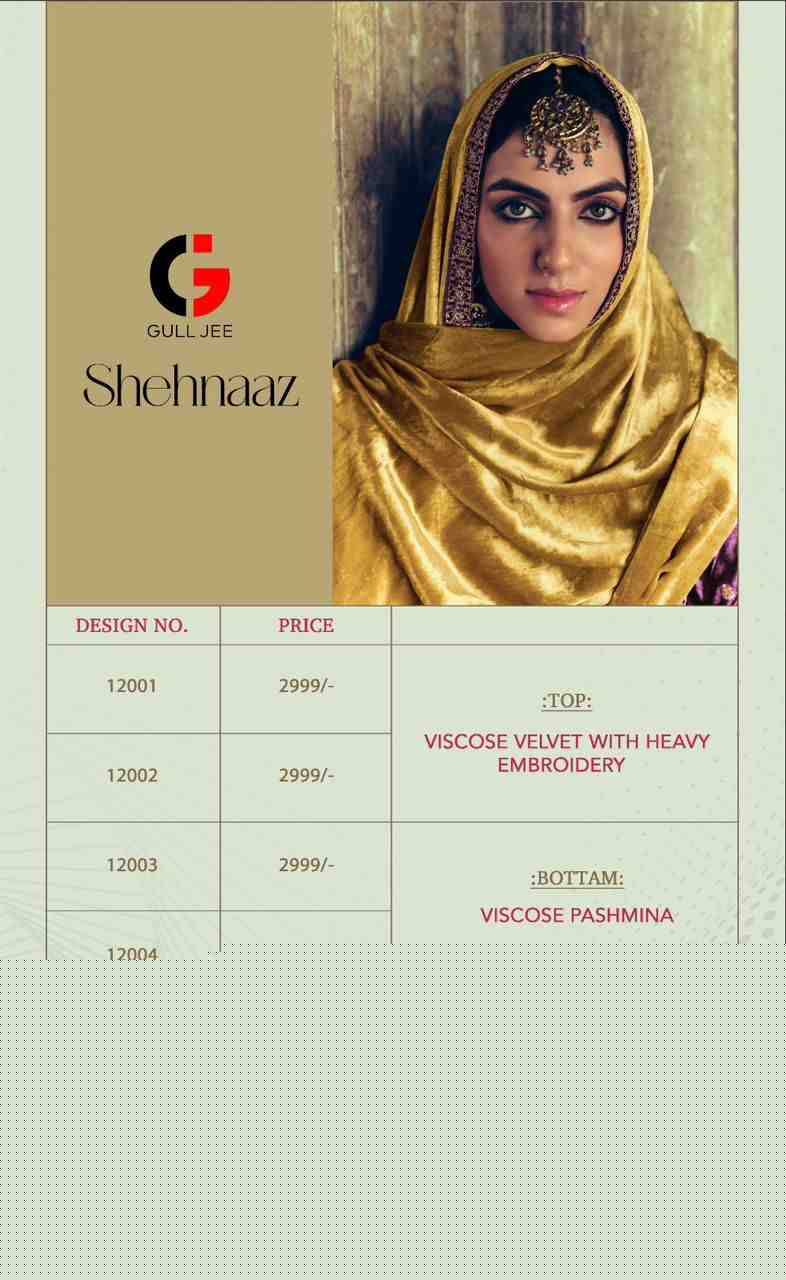 Shehnaaz By Gull Jee 12001 To 12006 Series Beautiful Festive Suits Stylish Fancy Colorful Party Wear & Occasional Wear Viscose Velvet Dresses At Wholesale Price
