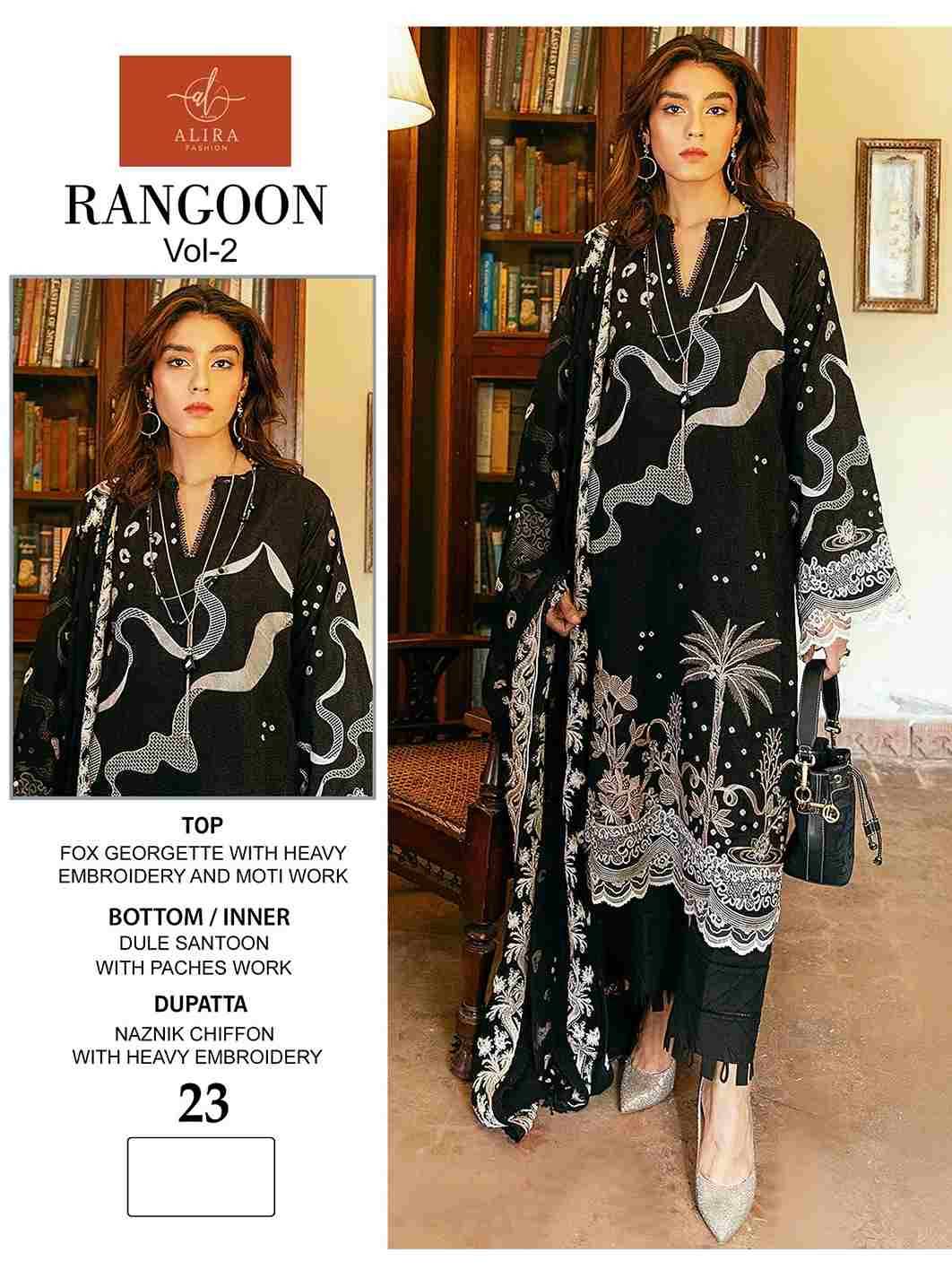Rangoon Vol-2 By Alira 23 To 24 Series Beautiful Stylish Pakistani Suits Fancy Colorful Casual Wear & Ethnic Wear & Ready To Wear Faux Georgette Dresses At Wholesale Price