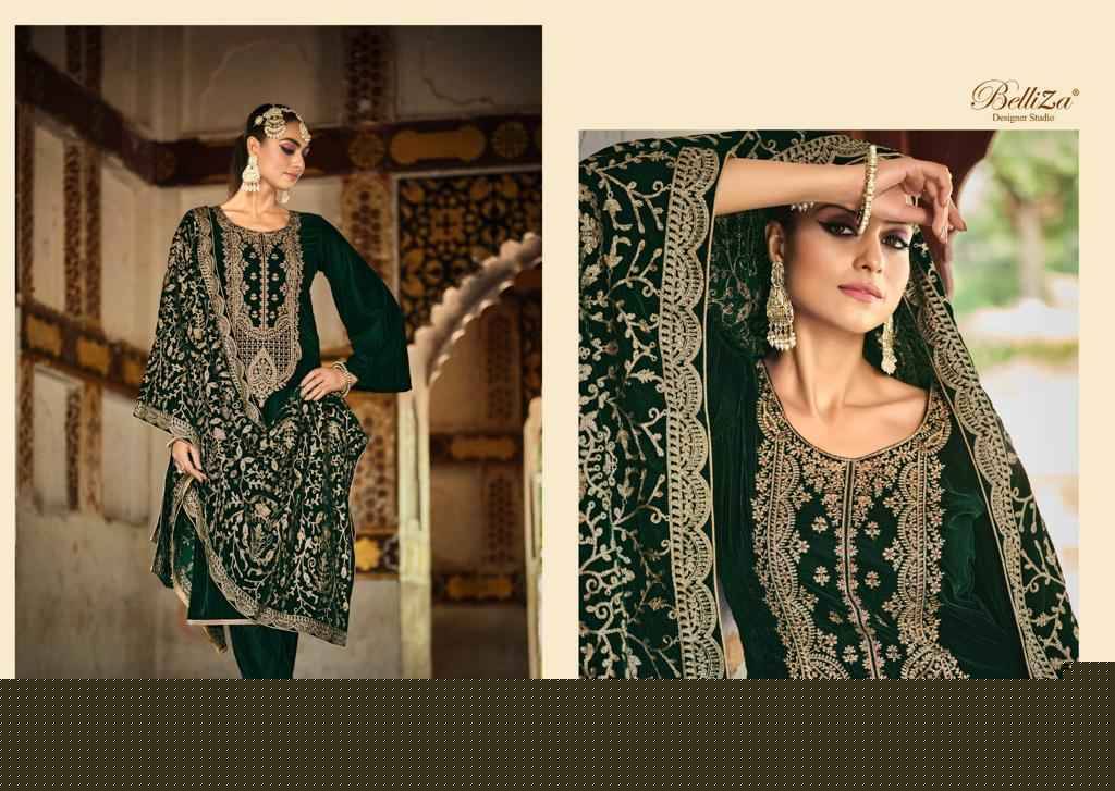 Nagina By Belliza 826-001 To 826-006 Series Beautiful Festive Suits Stylish Fancy Colorful Party Wear & Occasional Wear Pure Velvet Embroidered Dresses At Wholesale Price