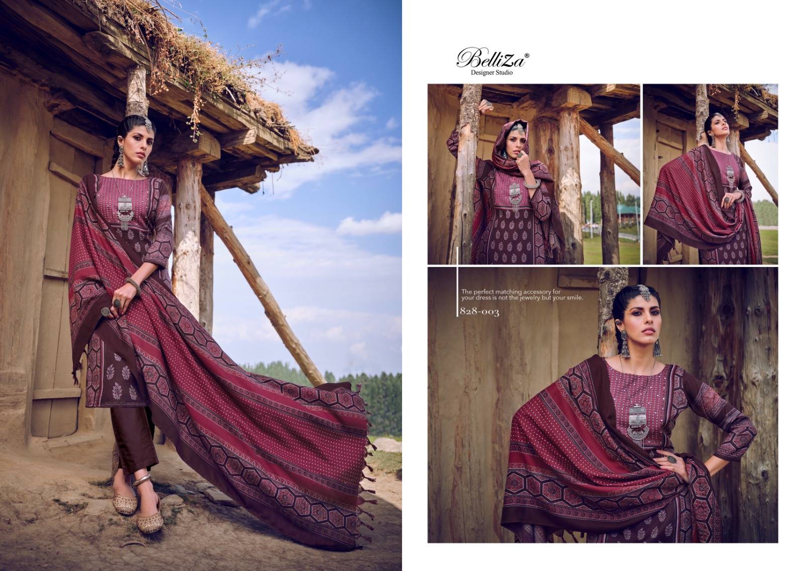 Saiba By Belliza 828-001 To 828-008 Series Beautiful Festive Suits Stylish Fancy Colorful Party Wear & Occasional Wear Pure Alpine Embroidered Dresses At Wholesale Price