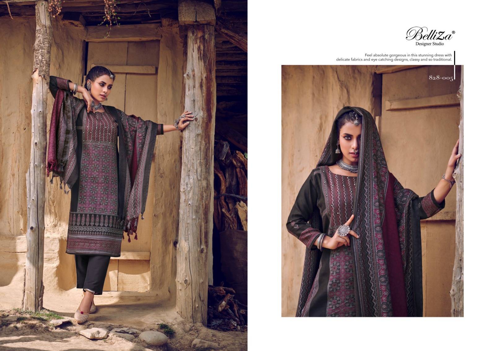 Saiba By Belliza 828-001 To 828-008 Series Beautiful Festive Suits Stylish Fancy Colorful Party Wear & Occasional Wear Pure Alpine Embroidered Dresses At Wholesale Price