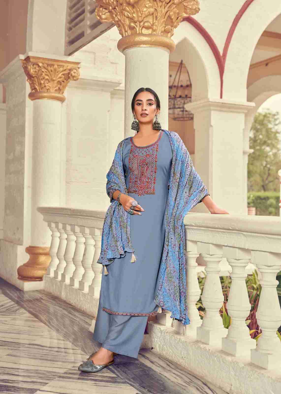 Lehariya By Hermitage 1001 To 1006 Series Designer Festive Suits Beautiful Fancy Stylish Colorful Party Wear & Occasional Wear Pure Viscose Slub Rayon Print With Embroidery Dresses At Wholesale Price