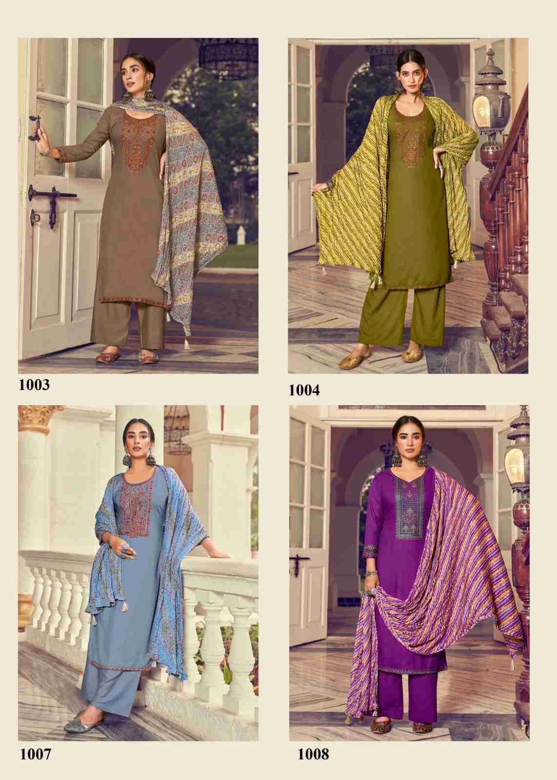 Lehariya By Hermitage 1001 To 1006 Series Designer Festive Suits Beautiful Fancy Stylish Colorful Party Wear & Occasional Wear Pure Viscose Slub Rayon Print With Embroidery Dresses At Wholesale Price