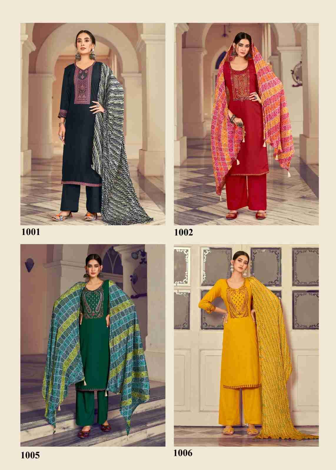 Lehariya By Hermitage 1001 To 1006 Series Designer Festive Suits Beautiful Fancy Stylish Colorful Party Wear & Occasional Wear Pure Viscose Slub Rayon Print With Embroidery Dresses At Wholesale Price