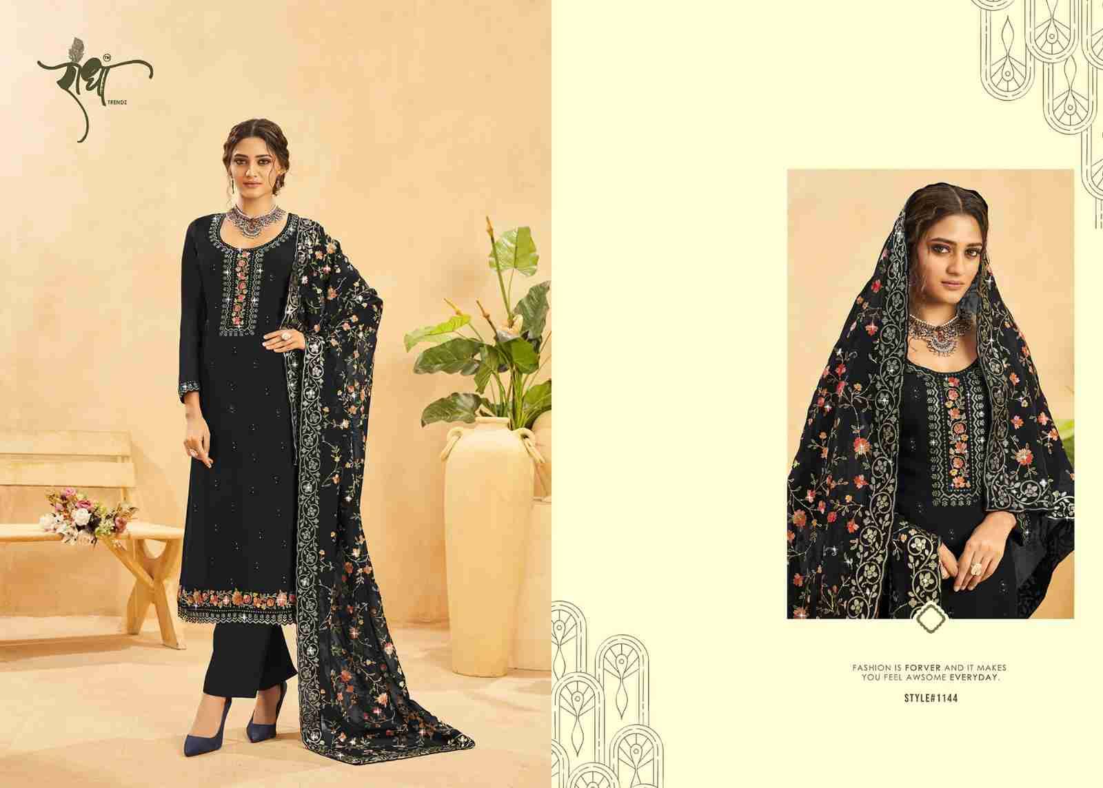 Kesariya By Radha Trendz 1141 To 1144 Series Beautiful Festive Suits Colorful Stylish Fancy Casual Wear & Ethnic Wear Organza Embroidered Dresses At Wholesale Price