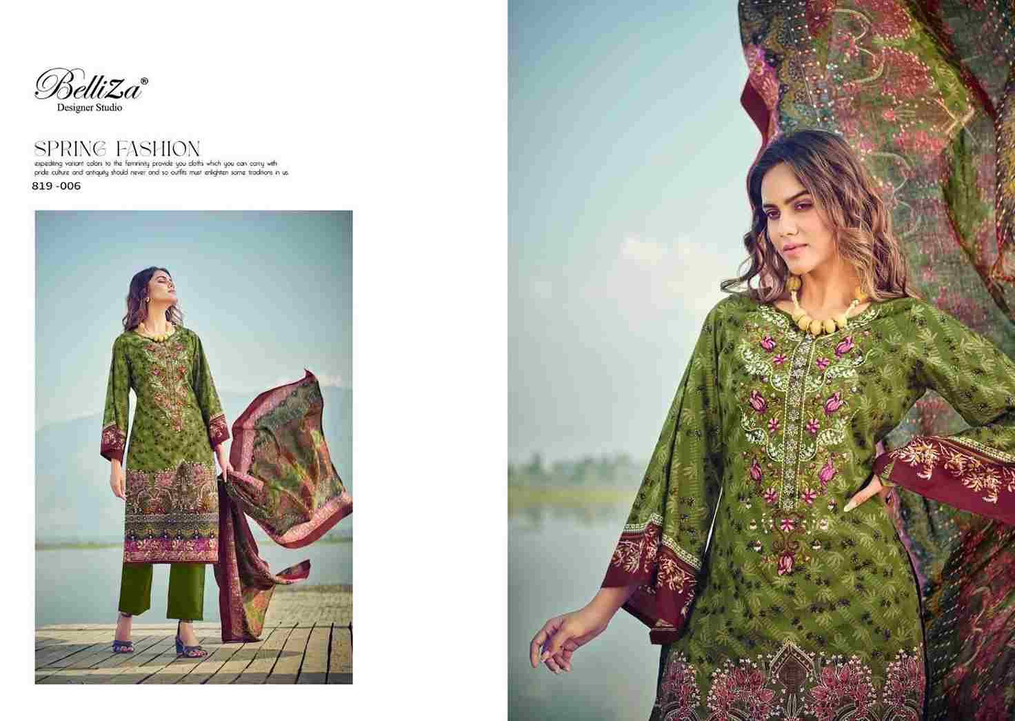 Naira Vol-18 By Belliza 819-001 To 819-008 Series Beautiful Festive Suits Colorful Stylish Fancy Casual Wear & Ethnic Wear Pure Cotton Digital Print Dresses At Wholesale Price