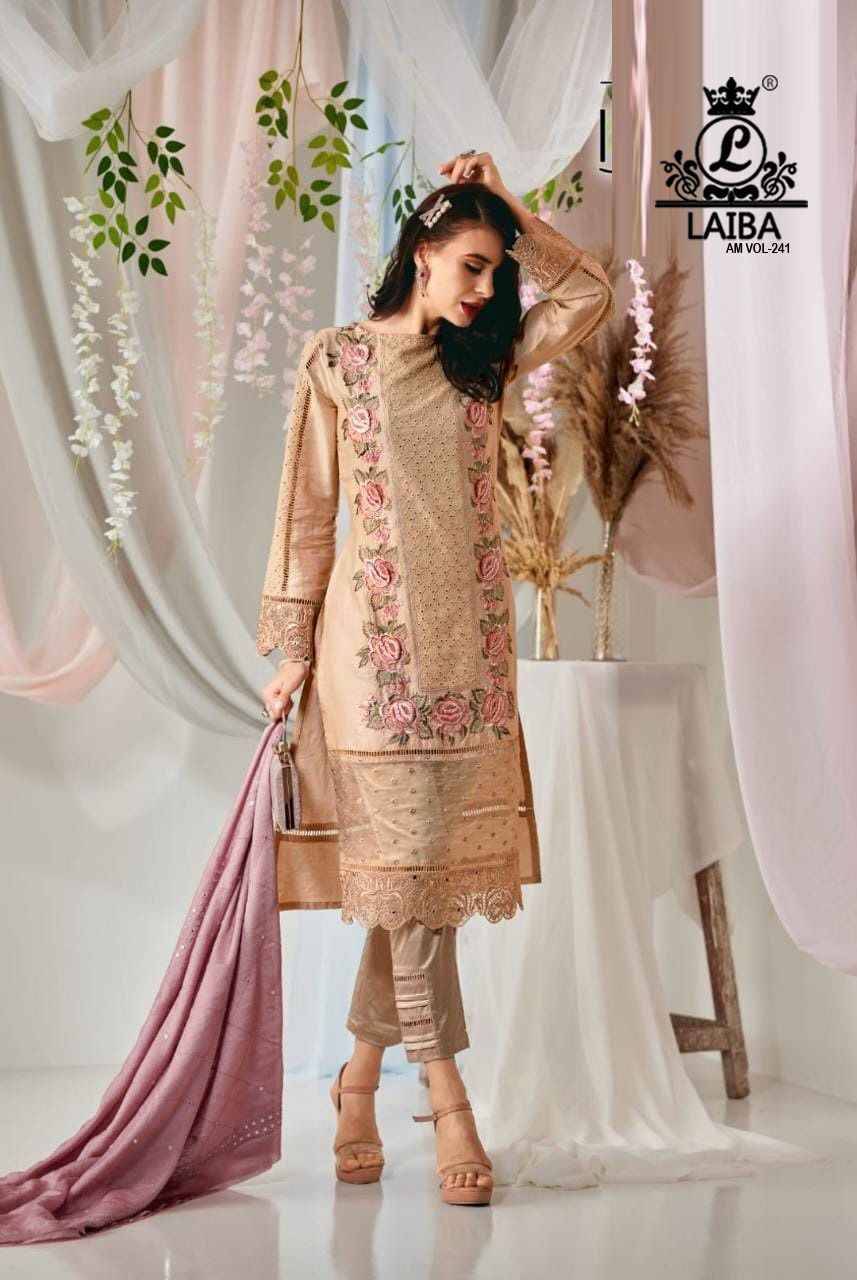 Am Vol-241 By Laiba 01 To 04 Series Pakistani Suits Beautiful Fancy Colorful Stylish Party Wear & Occasional Wear Pure Georgette Embroidery Dresses At Wholesale Price