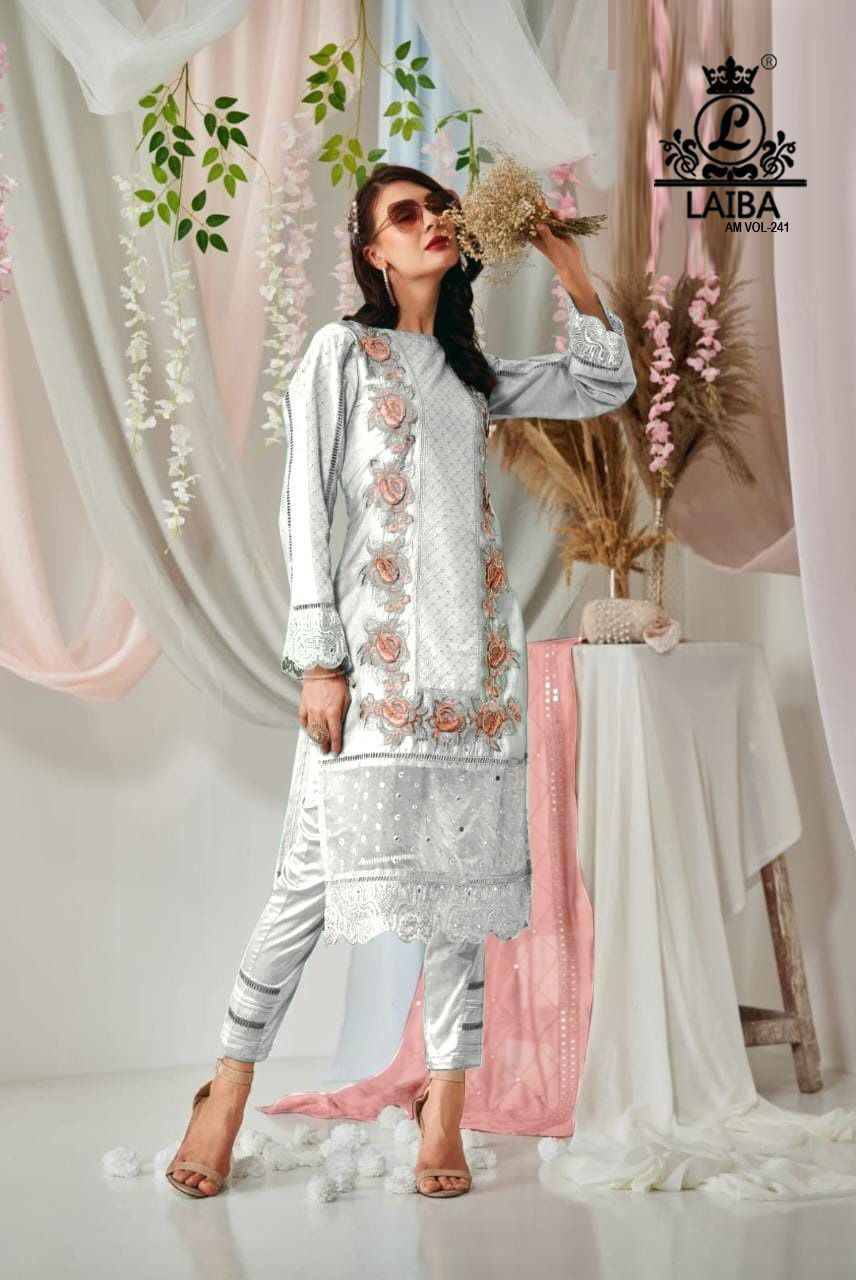 Am Vol-241 By Laiba 01 To 04 Series Pakistani Suits Beautiful Fancy Colorful Stylish Party Wear & Occasional Wear Pure Georgette Embroidery Dresses At Wholesale Price